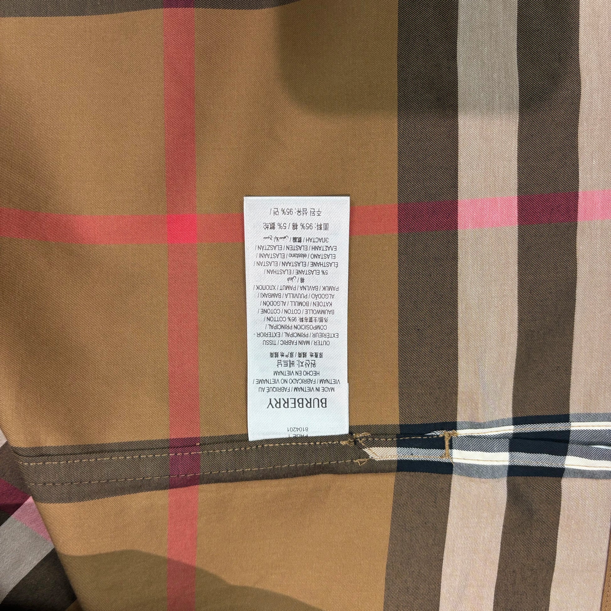 Burberry Brown Short Sleeve Button Up Checked Shirt