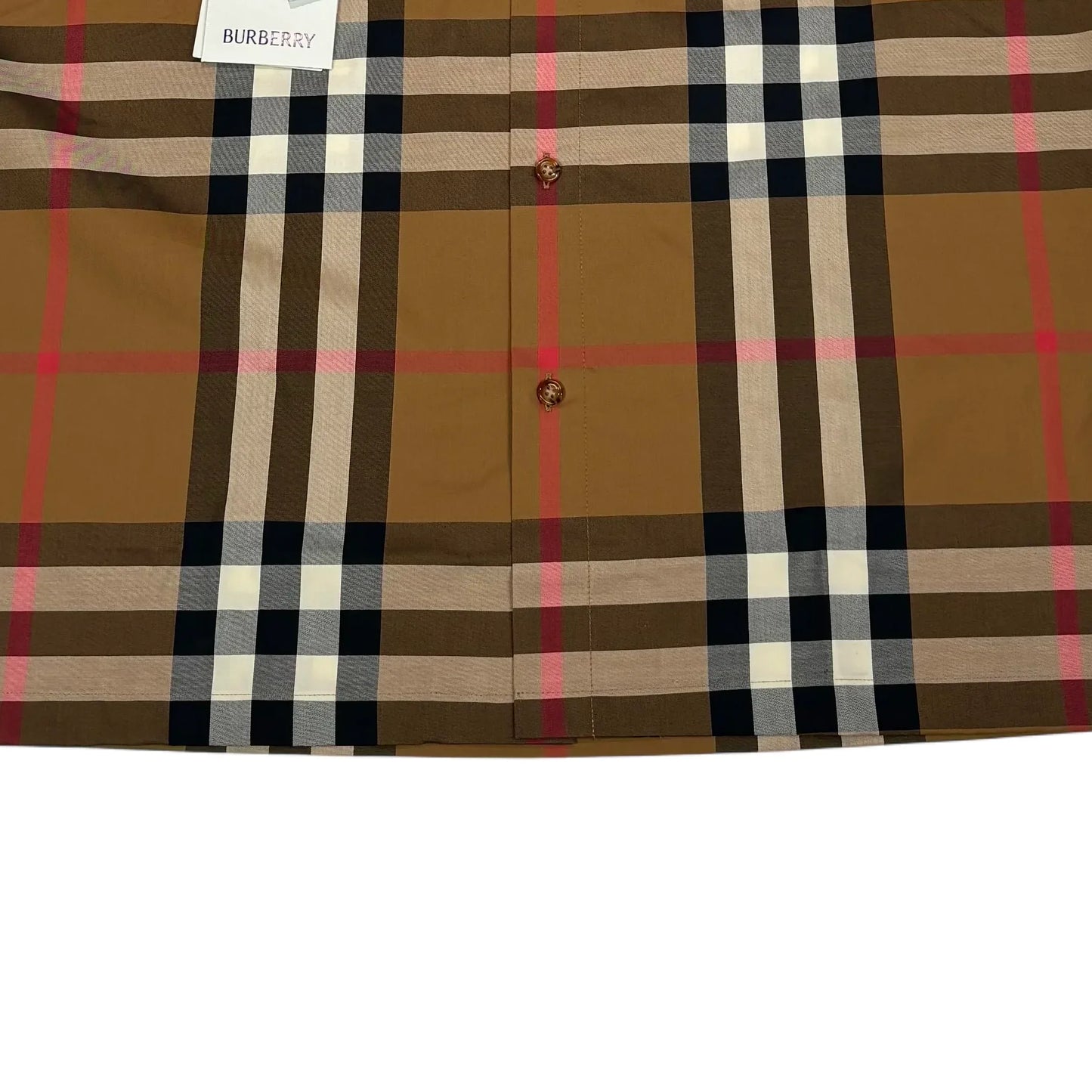 Burberry Brown Short Sleeve Button Up Checked Shirt