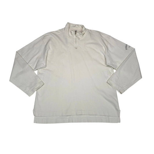 Stone Island White Pullover Life Safer Quarter Zip Jumper