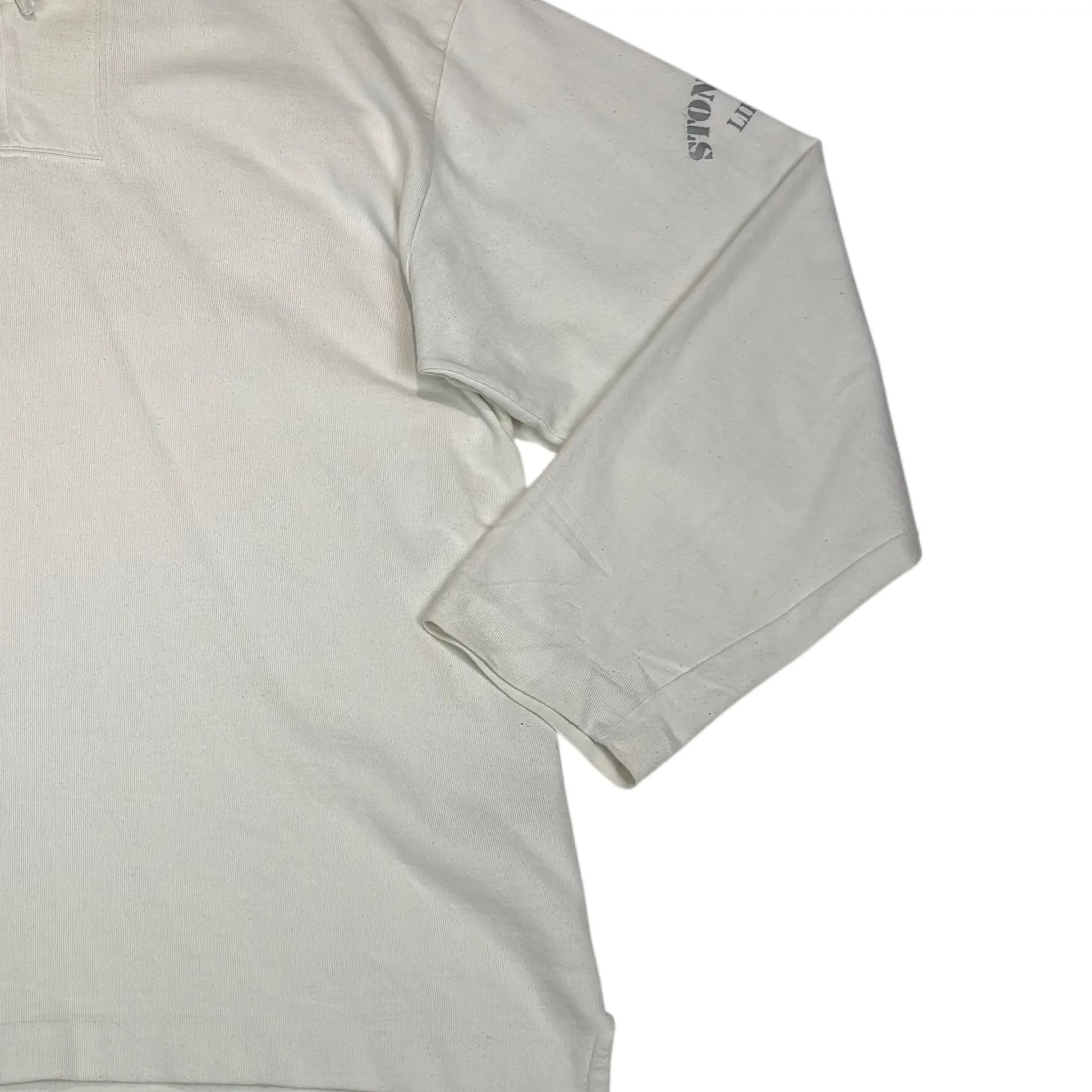Stone Island White Pullover Life Safer Quarter Zip Jumper