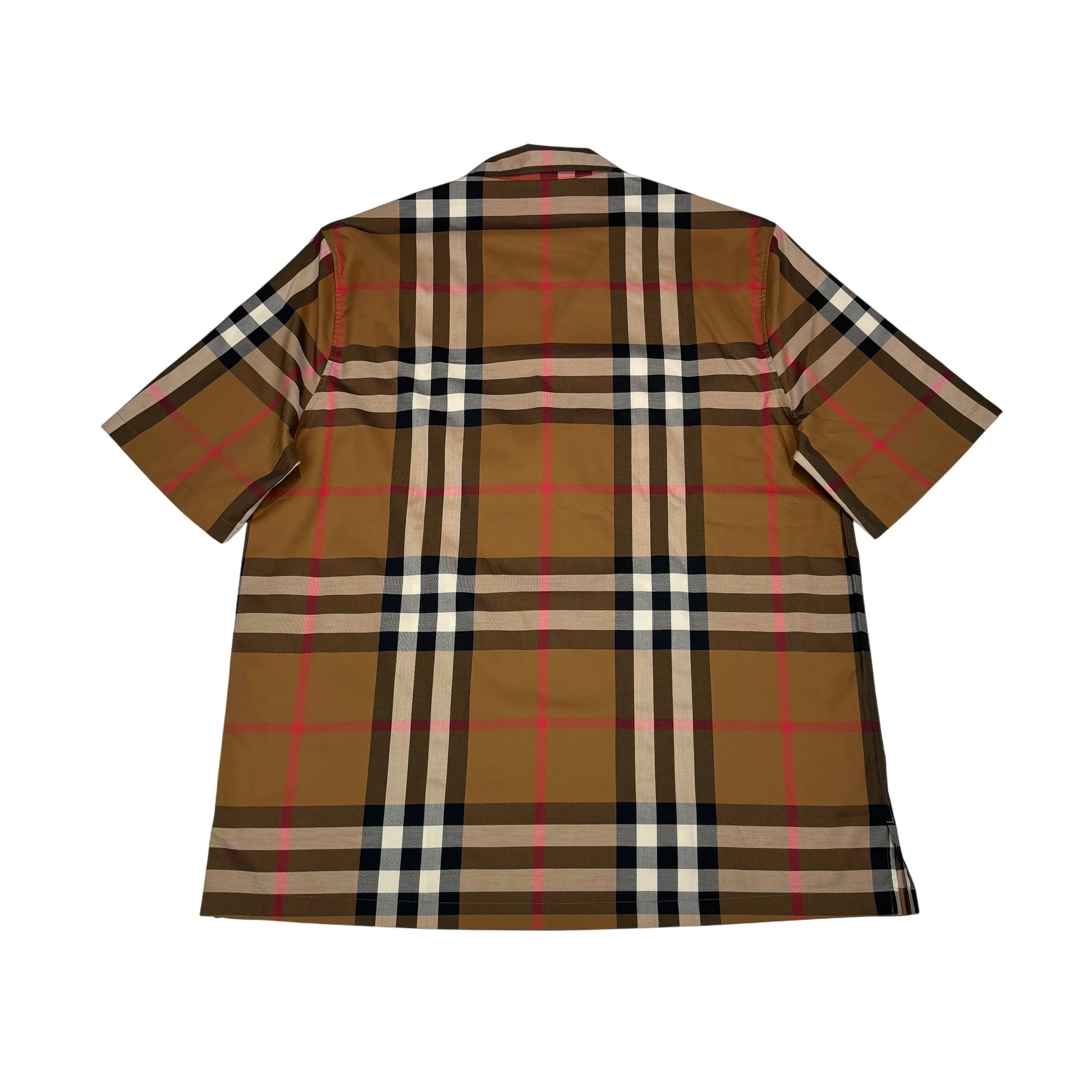 Burberry Brown Short Sleeve Button Up Checked Shirt
