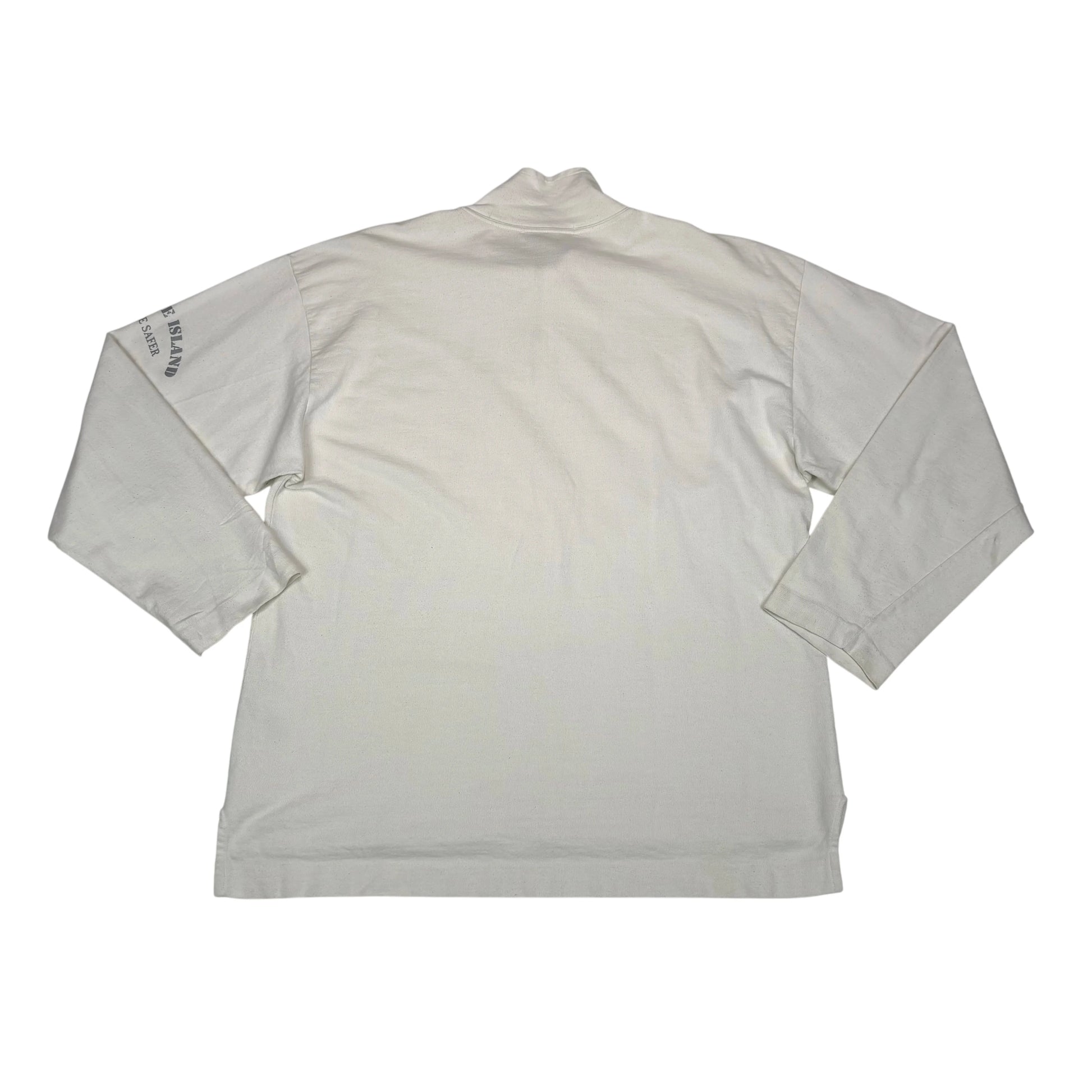 Stone Island White Pullover Life Safer Quarter Zip Jumper