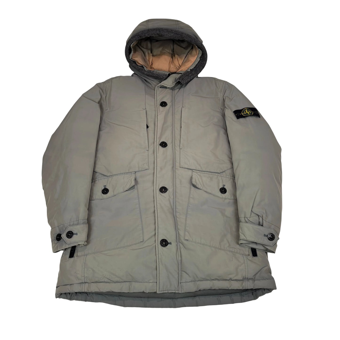 Stone Island Grey Micro Reps Down Parka Jacket