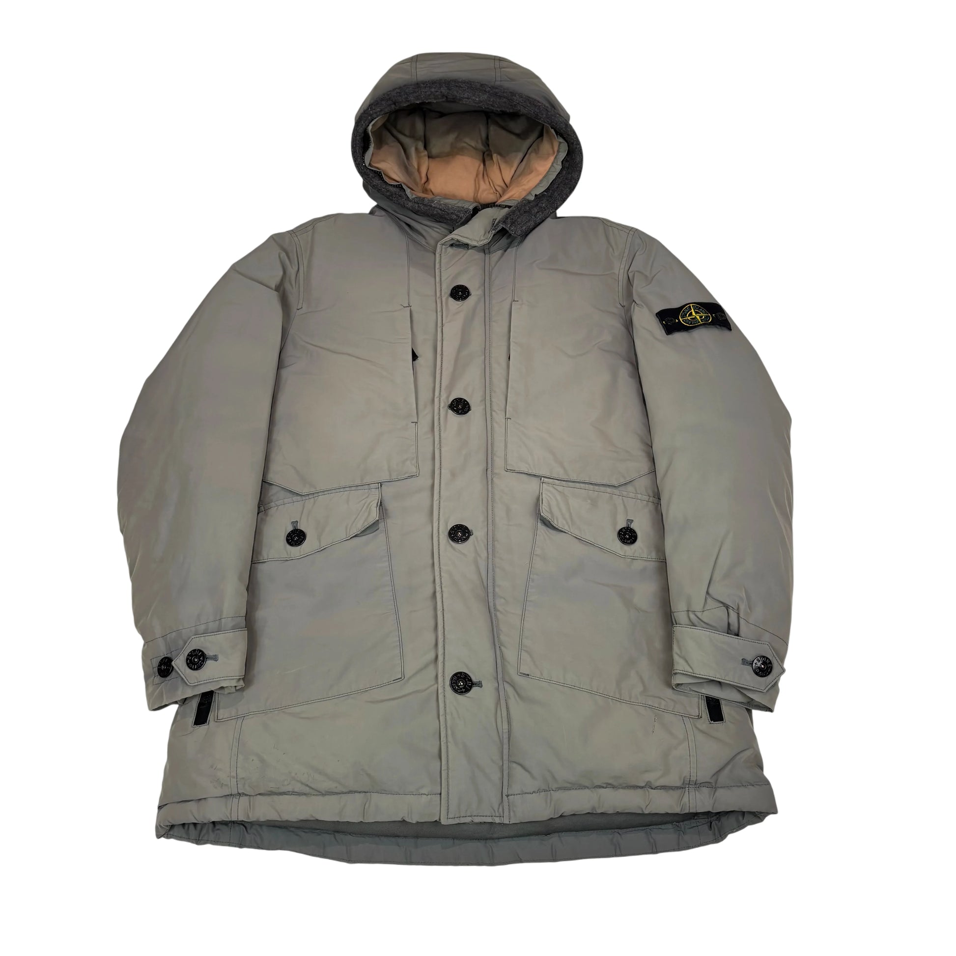 Stone Island Grey Micro Reps Down Parka Jacket