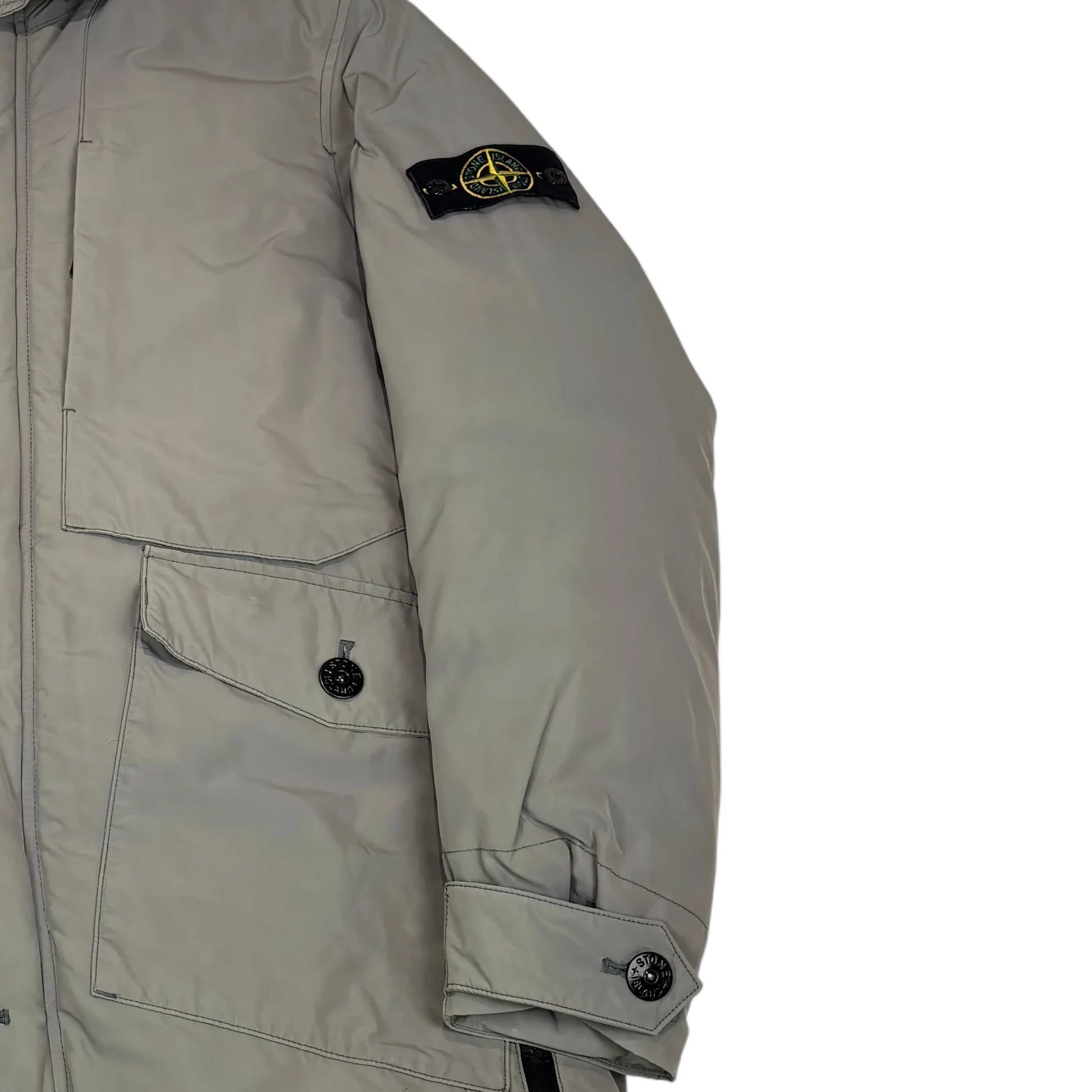 Stone Island Grey Micro Reps Down Parka Jacket