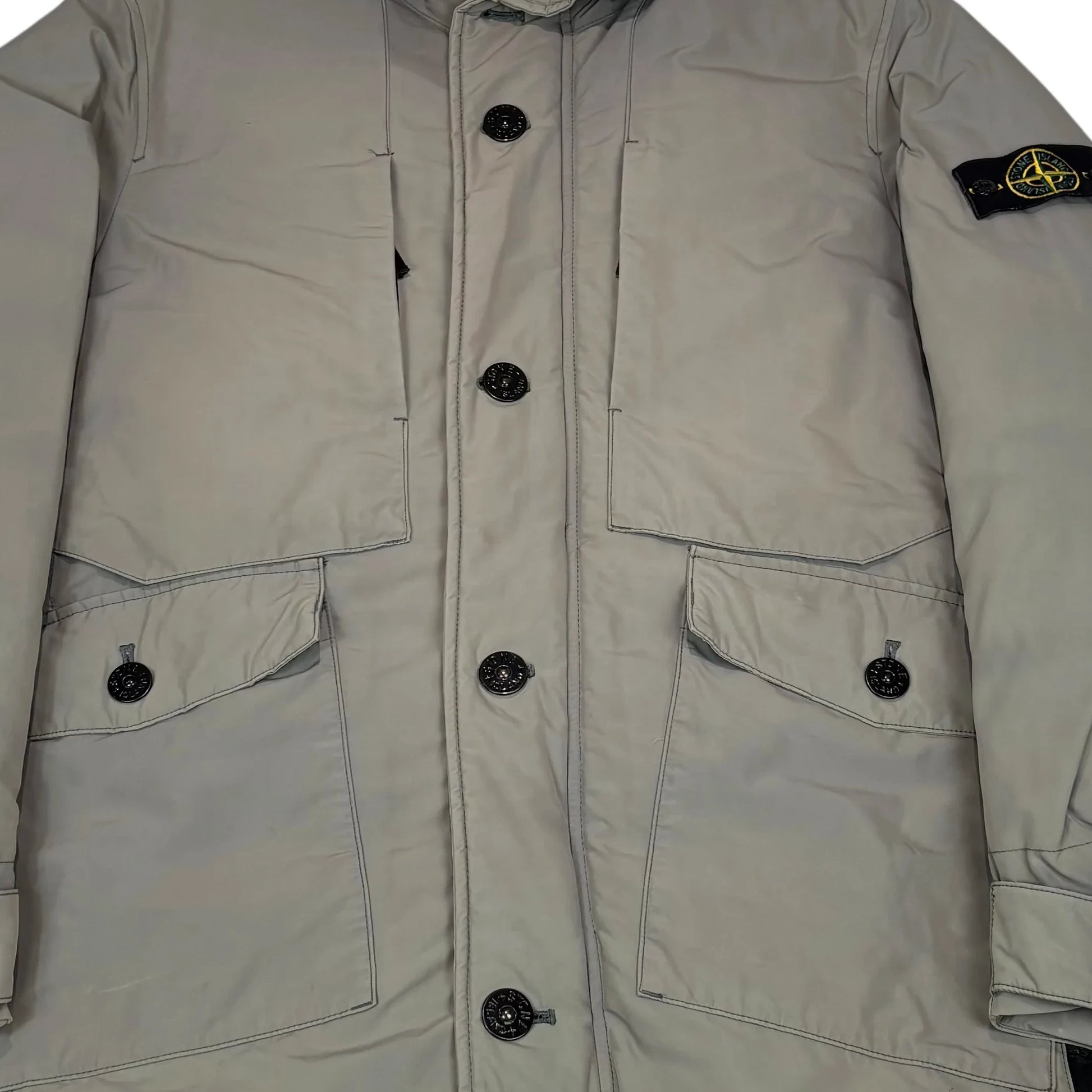 Stone Island Grey Micro Reps Down Parka Jacket