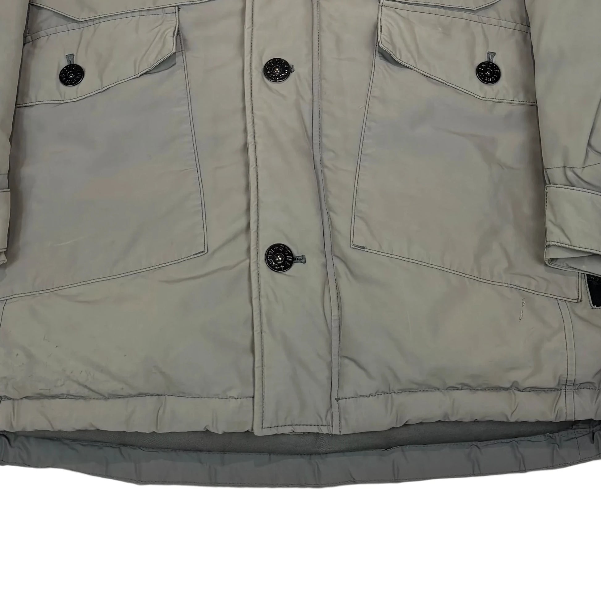 Stone Island Grey Micro Reps Down Parka Jacket