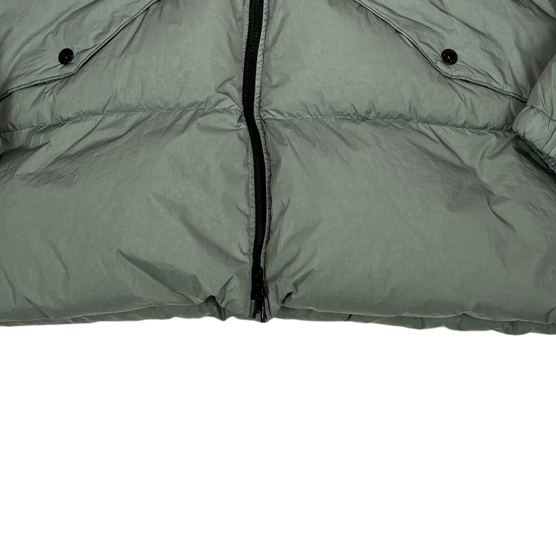Stone Island Green Garment Dyed Crinkle Reps R-NY Down Jacket