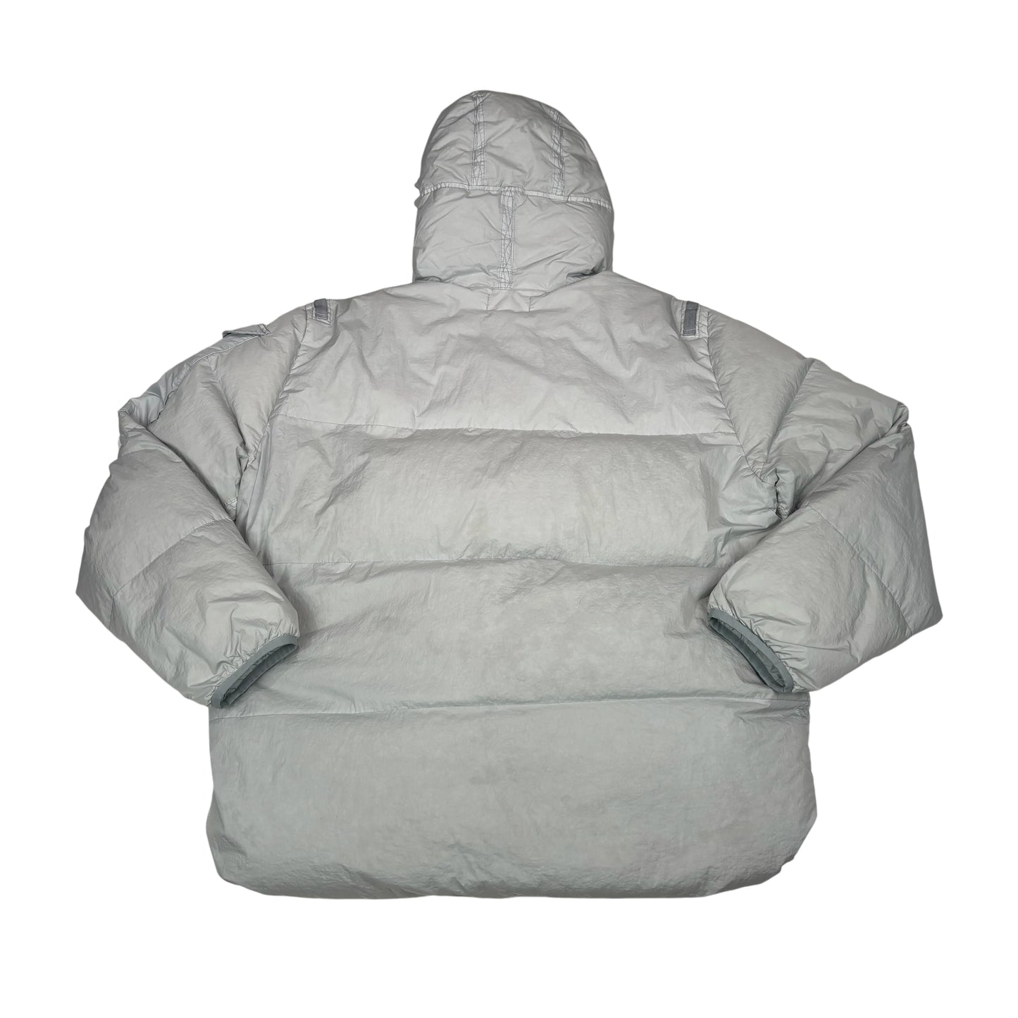 Stone Island Ice Blue Compass Patch Garment Dyed Puffer Jacket