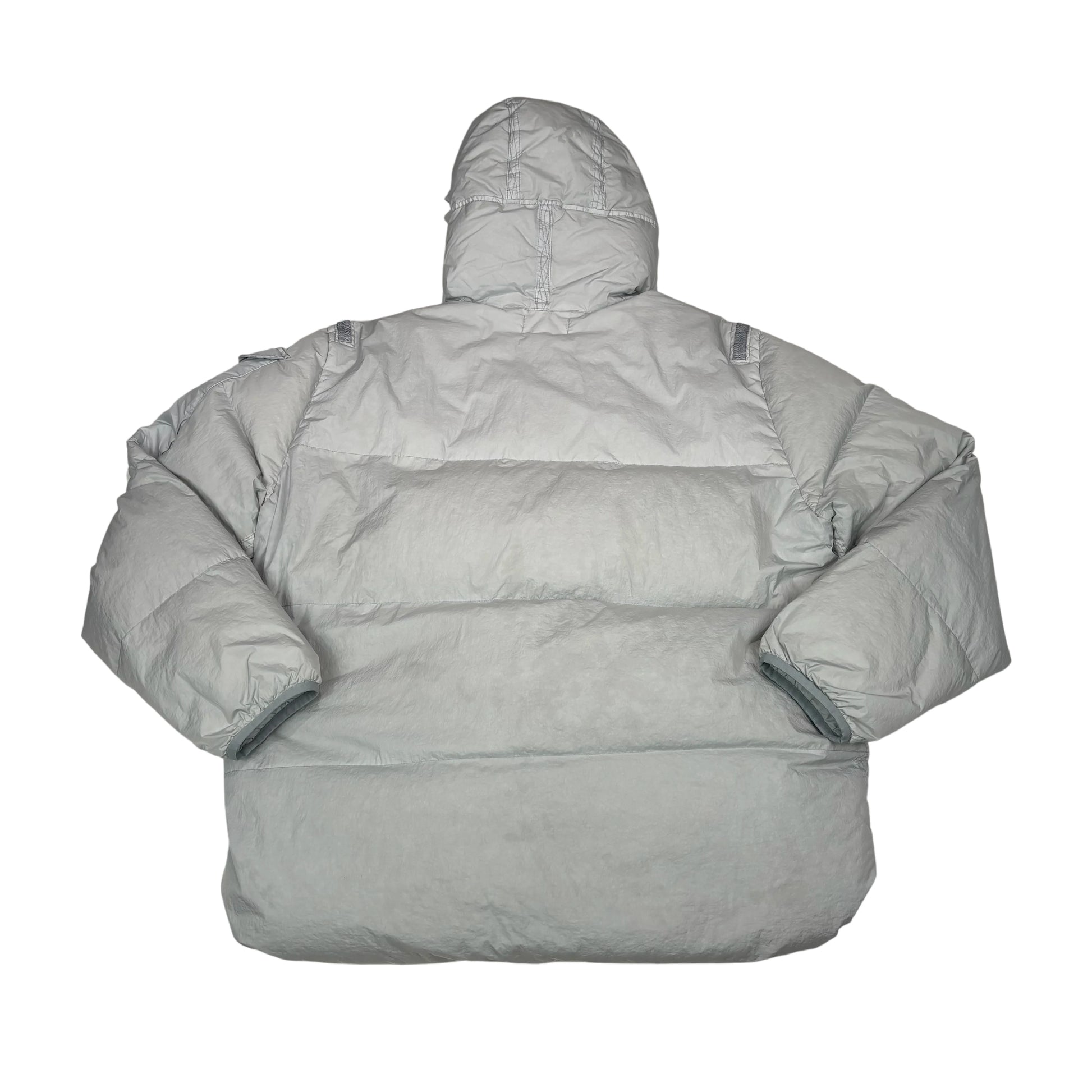 Stone Island Ice Blue Compass Patch Garment Dyed Puffer Jacket