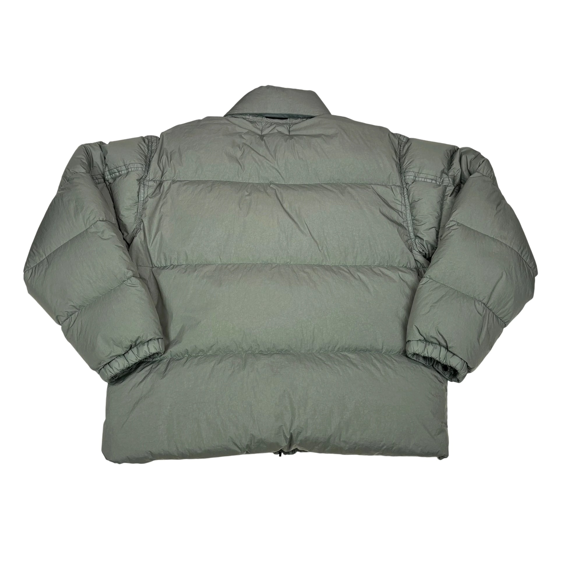 Stone Island Green Garment Dyed Crinkle Reps R-NY Down Jacket
