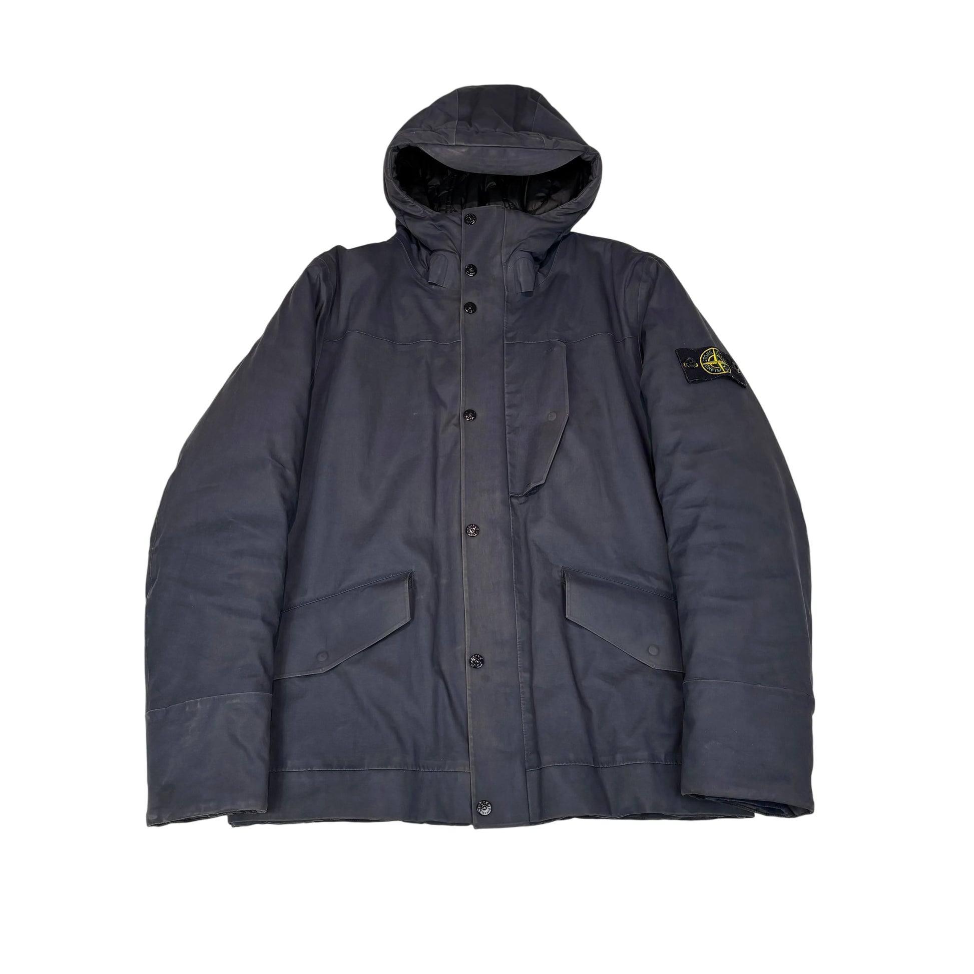 Stone Island Navy 3L Performance Cotton with Primaloft Insulation Technology Parka Jacket