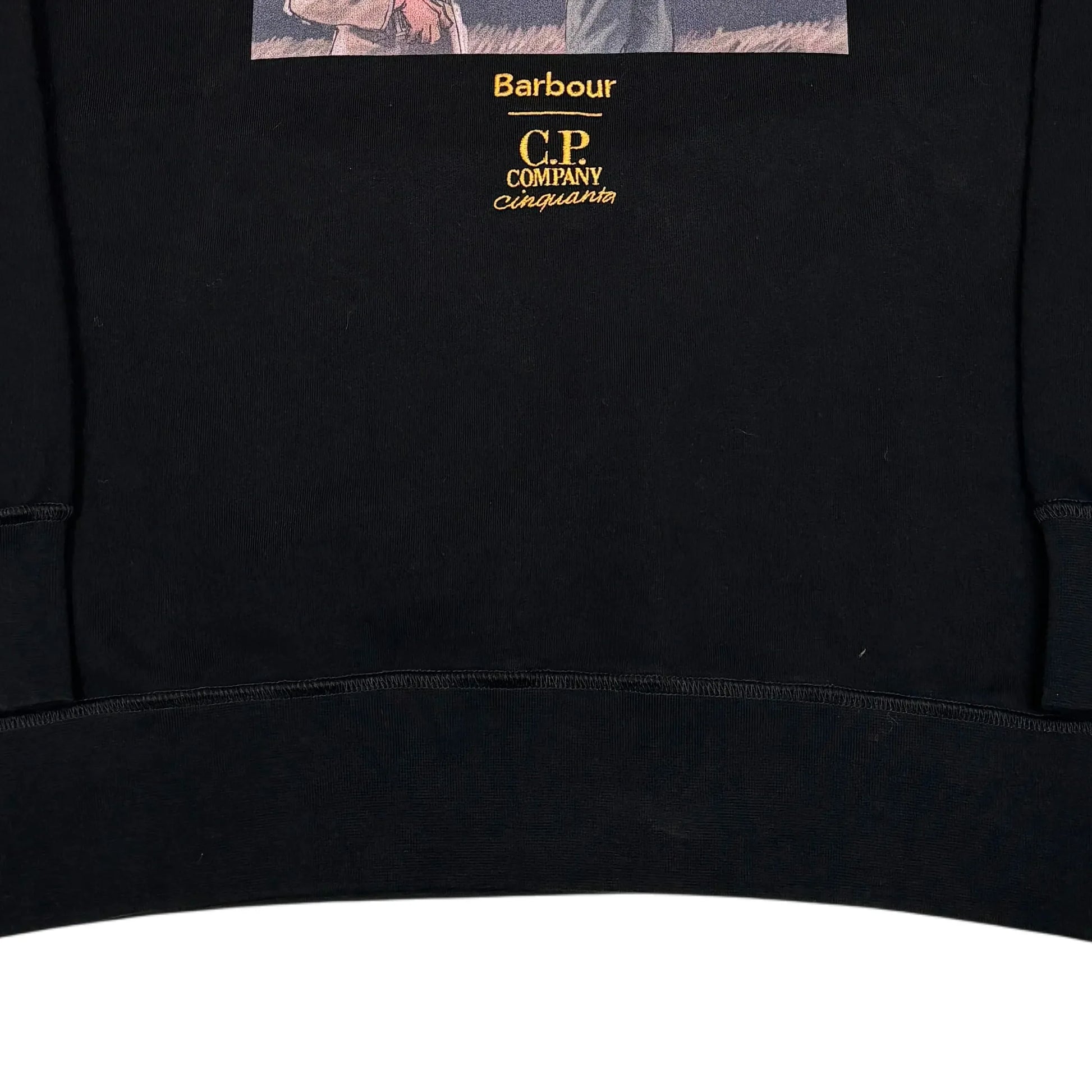 Barbour X Cp Company Printed Logo Black Hoodie