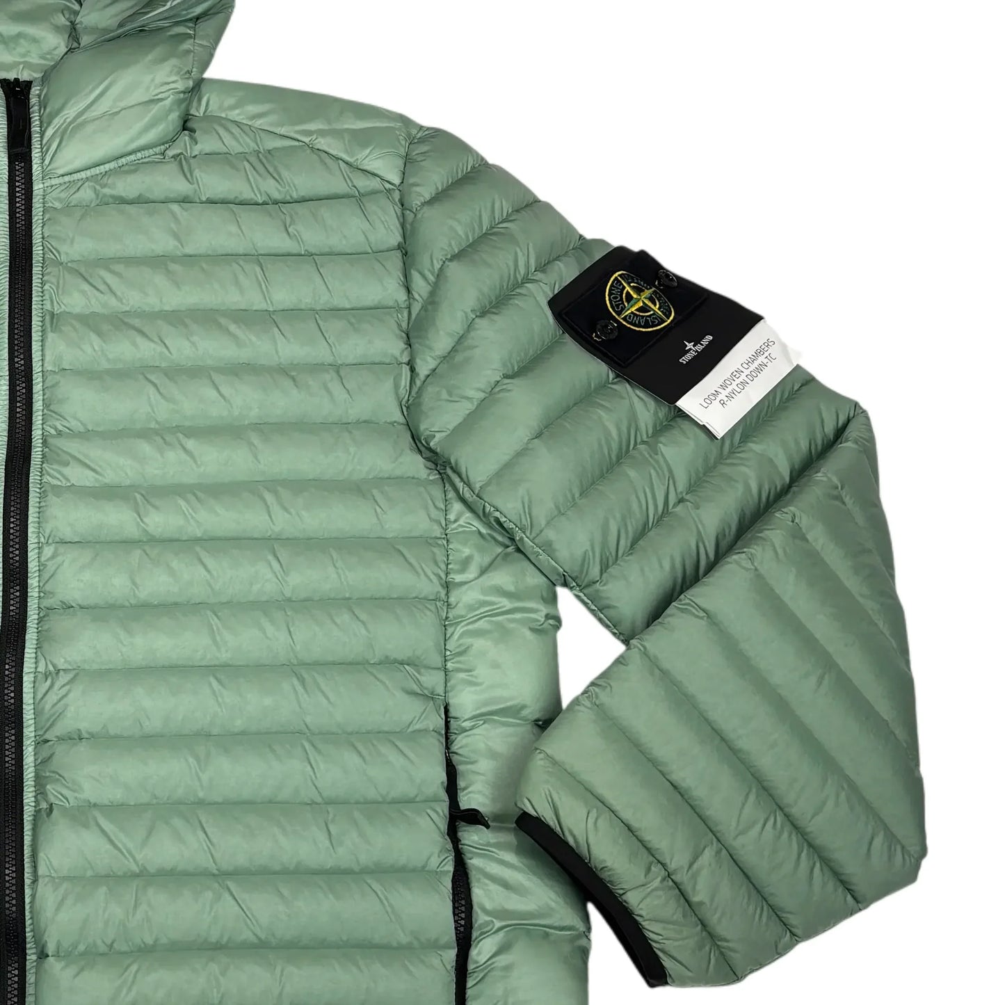 Stone Island Green Loom Woven Chambers R-Nylon Down-TC Puffer Jacket