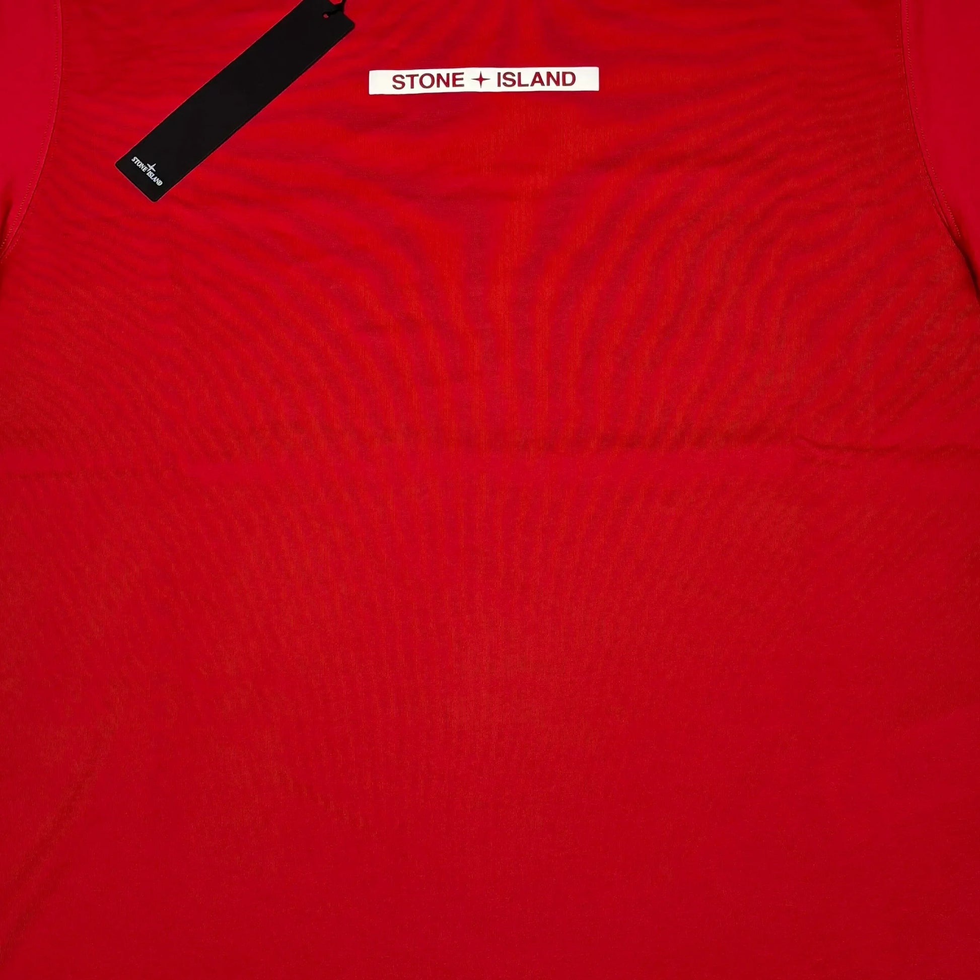 Stone Island Red Raised Logo Spell Out Short Sleeve T-shirt