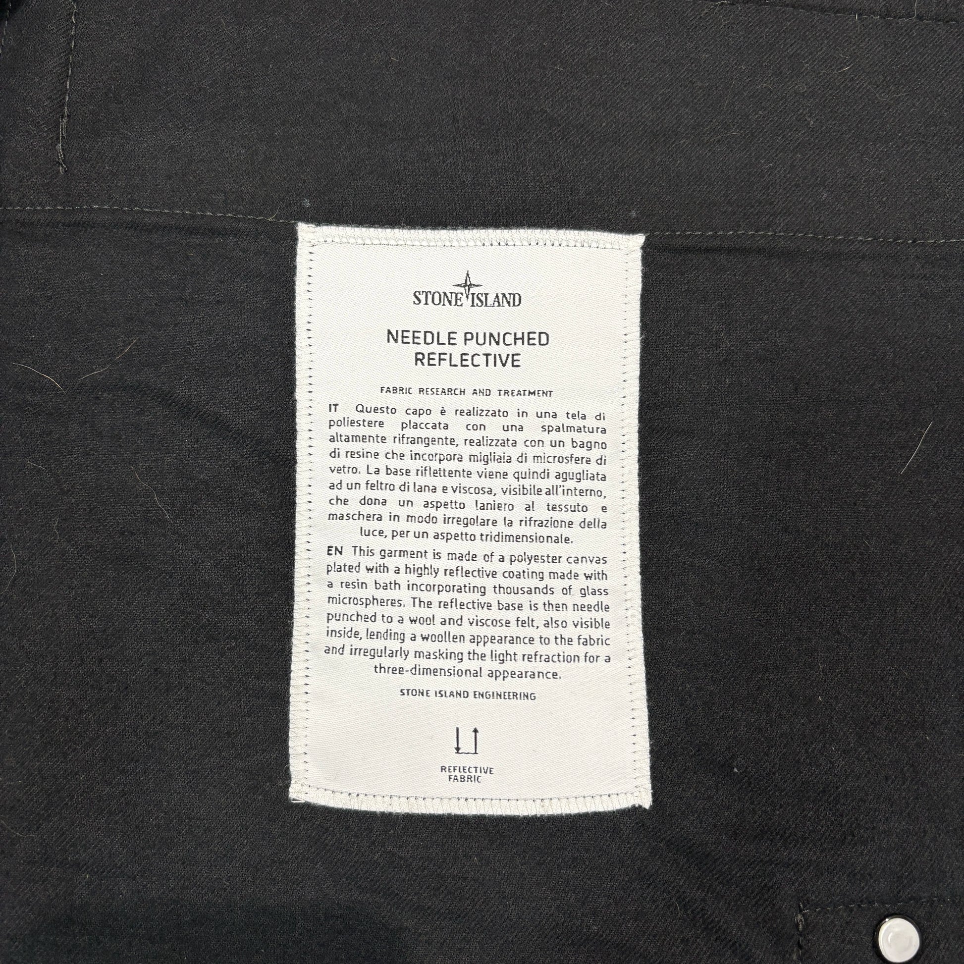Stone Island Black Reflective Needle Punched Utility Gilet