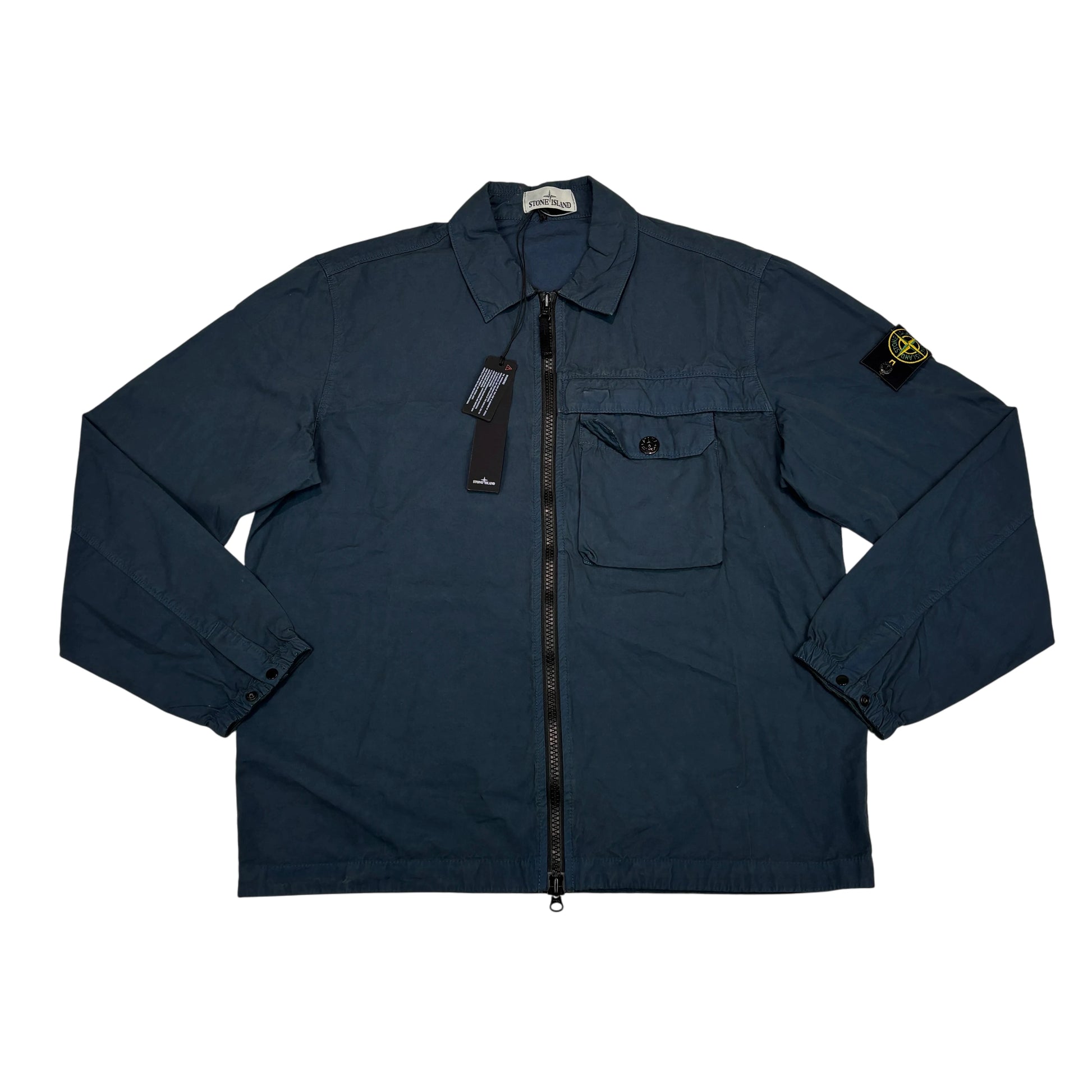 Stone Island Blue Compass Patch Overshirt Jacket