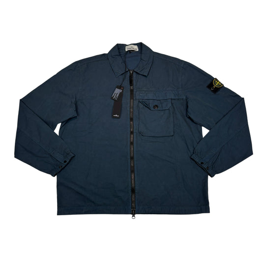 Stone Island Blue Compass Patch Overshirt Jacket
