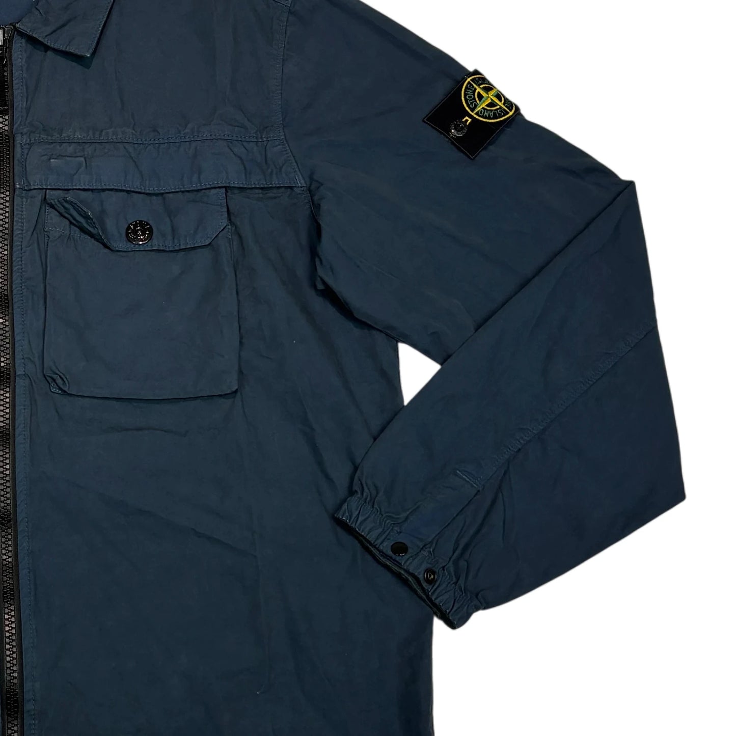 Stone Island Blue Compass Patch Overshirt Jacket