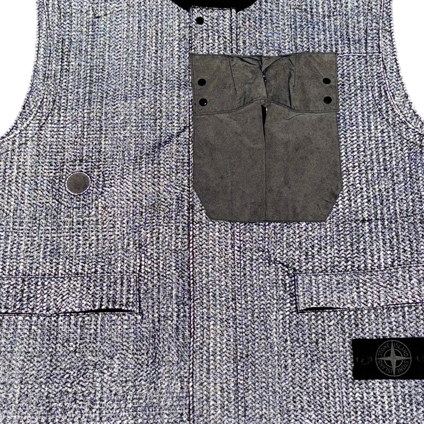 Stone Island Black Reflective Needle Punched Utility Gilet