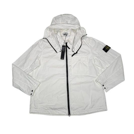 Stone Island White Compass Patch with Removable Hooded Jacket