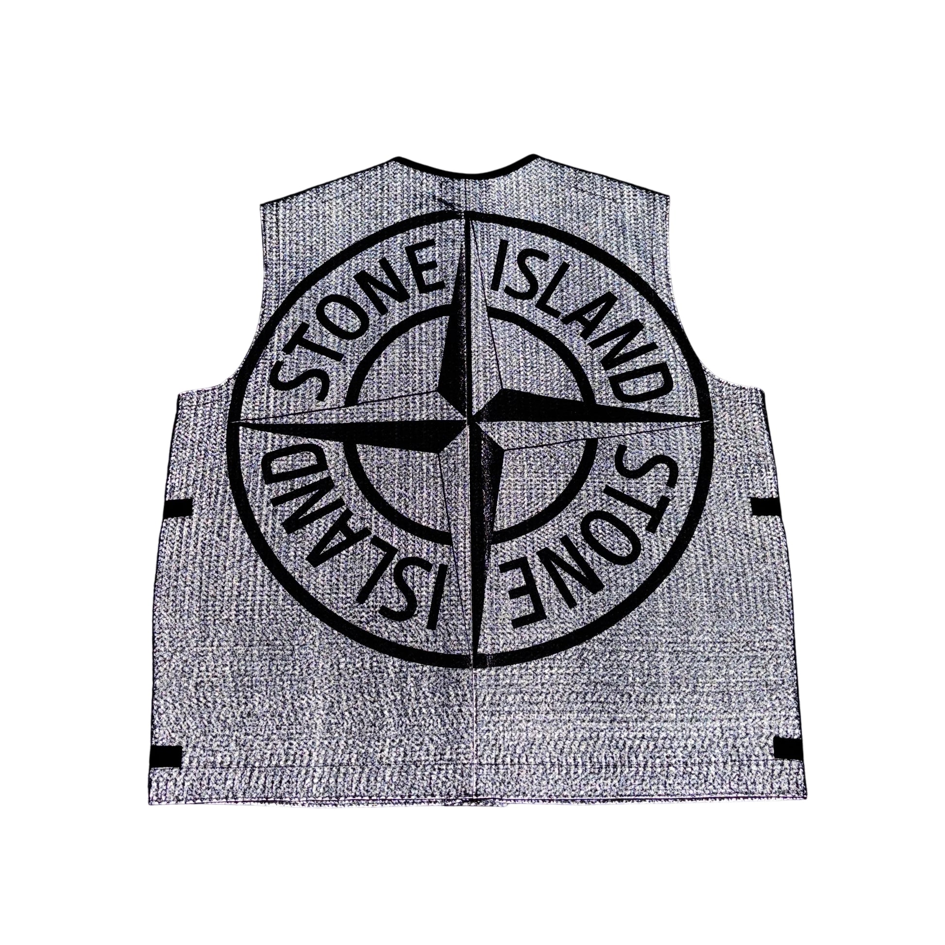 Stone Island Black Reflective Needle Punched Utility Gilet