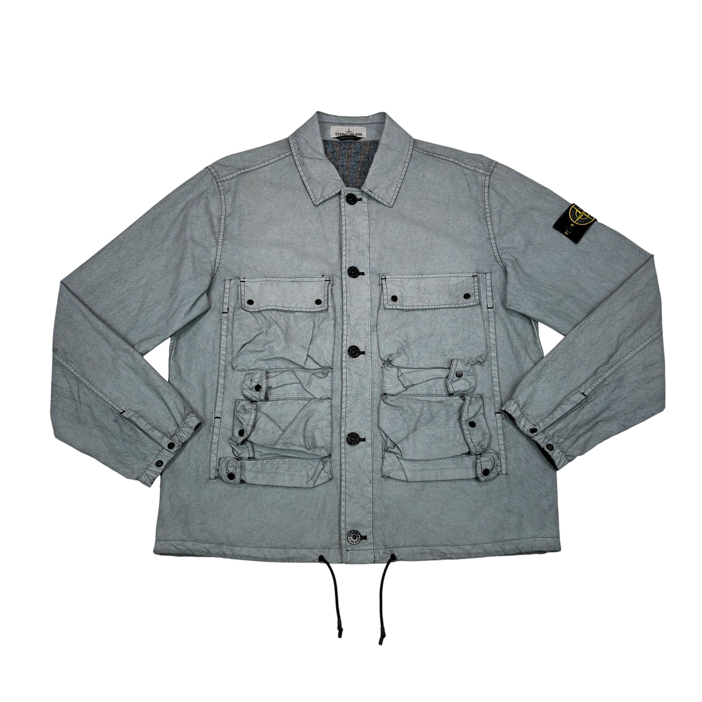 Stone Island Technical Utility Compass Patch Pocket Detail Tela Placcata Overshirt