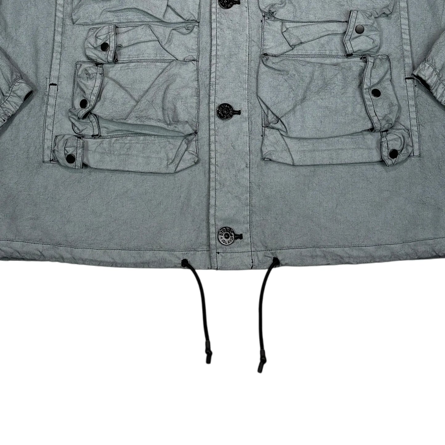 Stone Island Technical Utility Compass Patch Pocket Detail Tela Placcata Overshirt