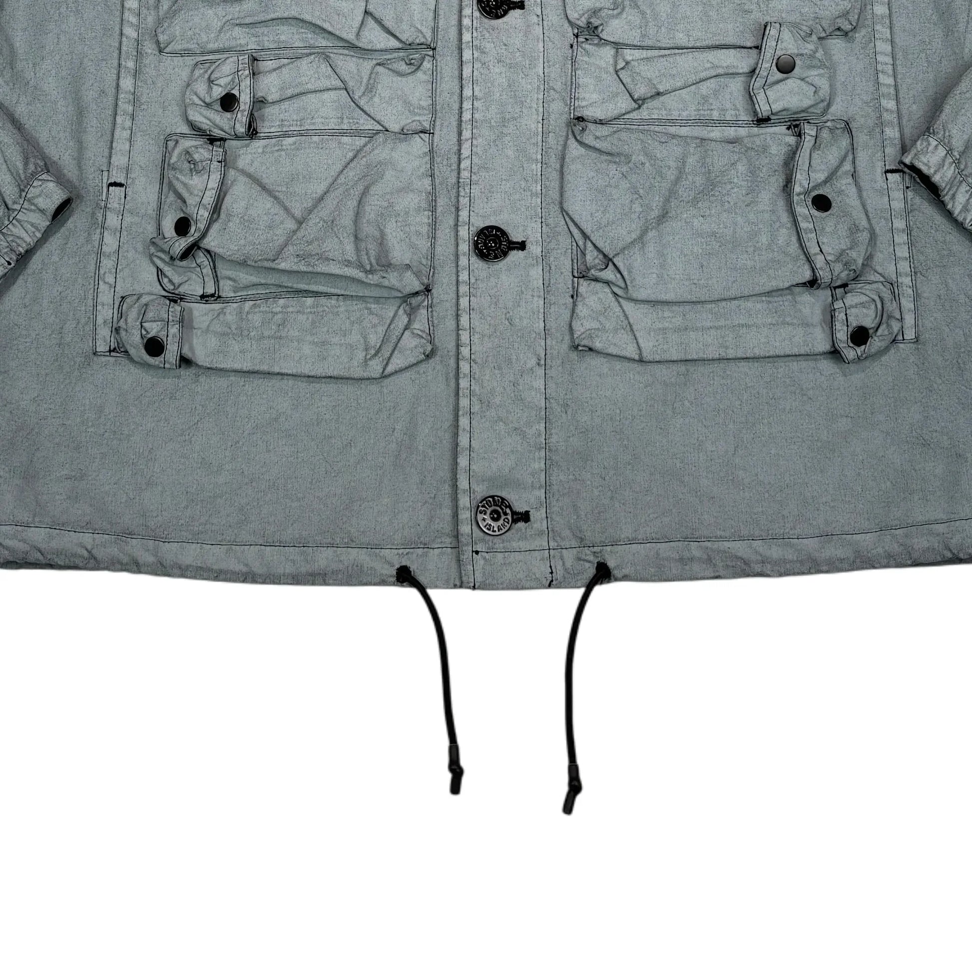 Stone Island Technical Utility Compass Patch Pocket Detail Tela Placcata Overshirt
