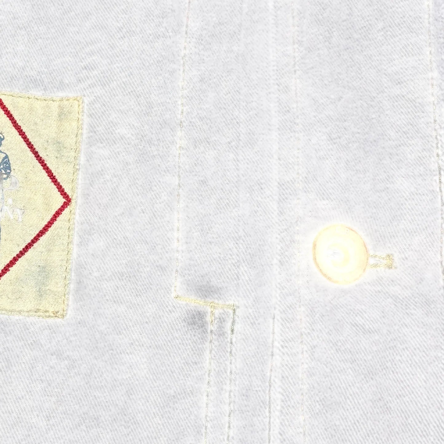 C.p. Company Blue Denim Box Logo Sailor Chore Jacket
