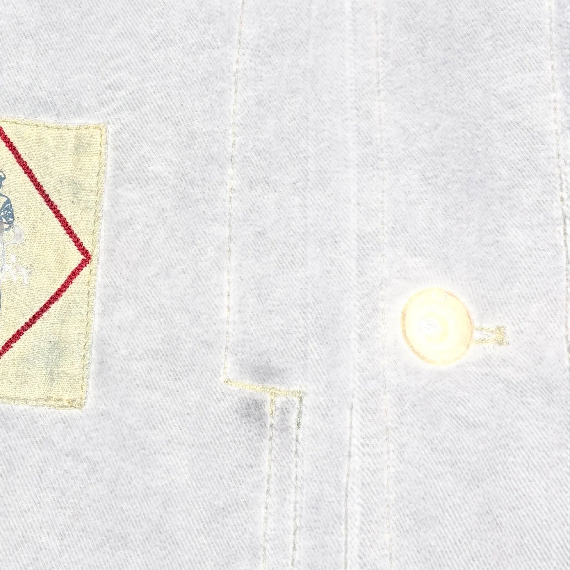 C.p. Company Blue Denim Box Logo Sailor Chore Jacket