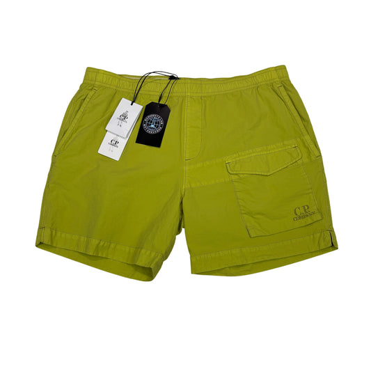 C.p. Company Green Embroidered Logo Swim Shorts