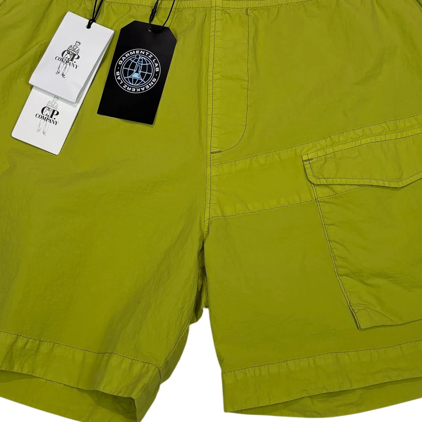 C.p. Company Green Embroidered Logo Swim Shorts