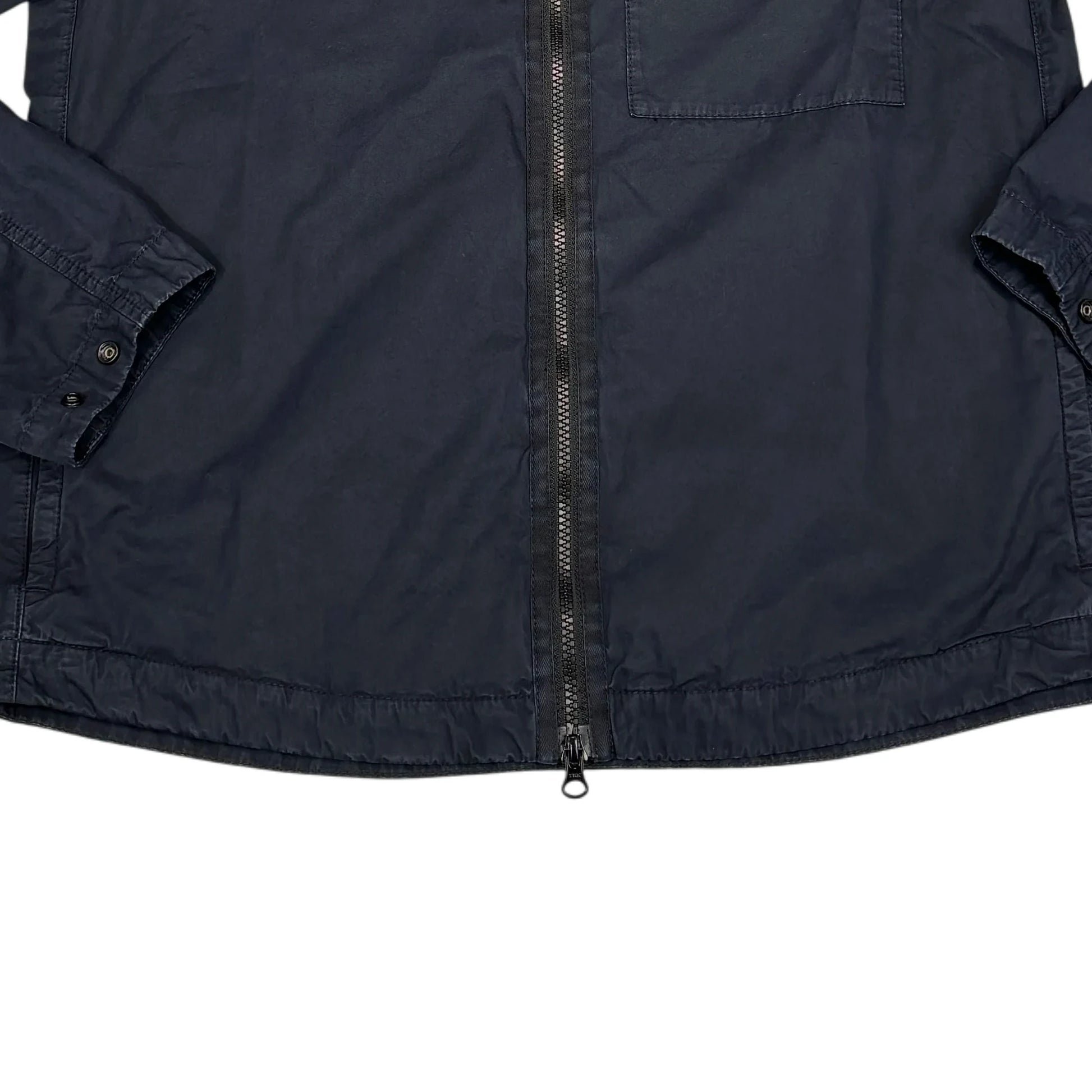 Stone Island Navy Blue Compass Patch with Removable Hooded Jacket