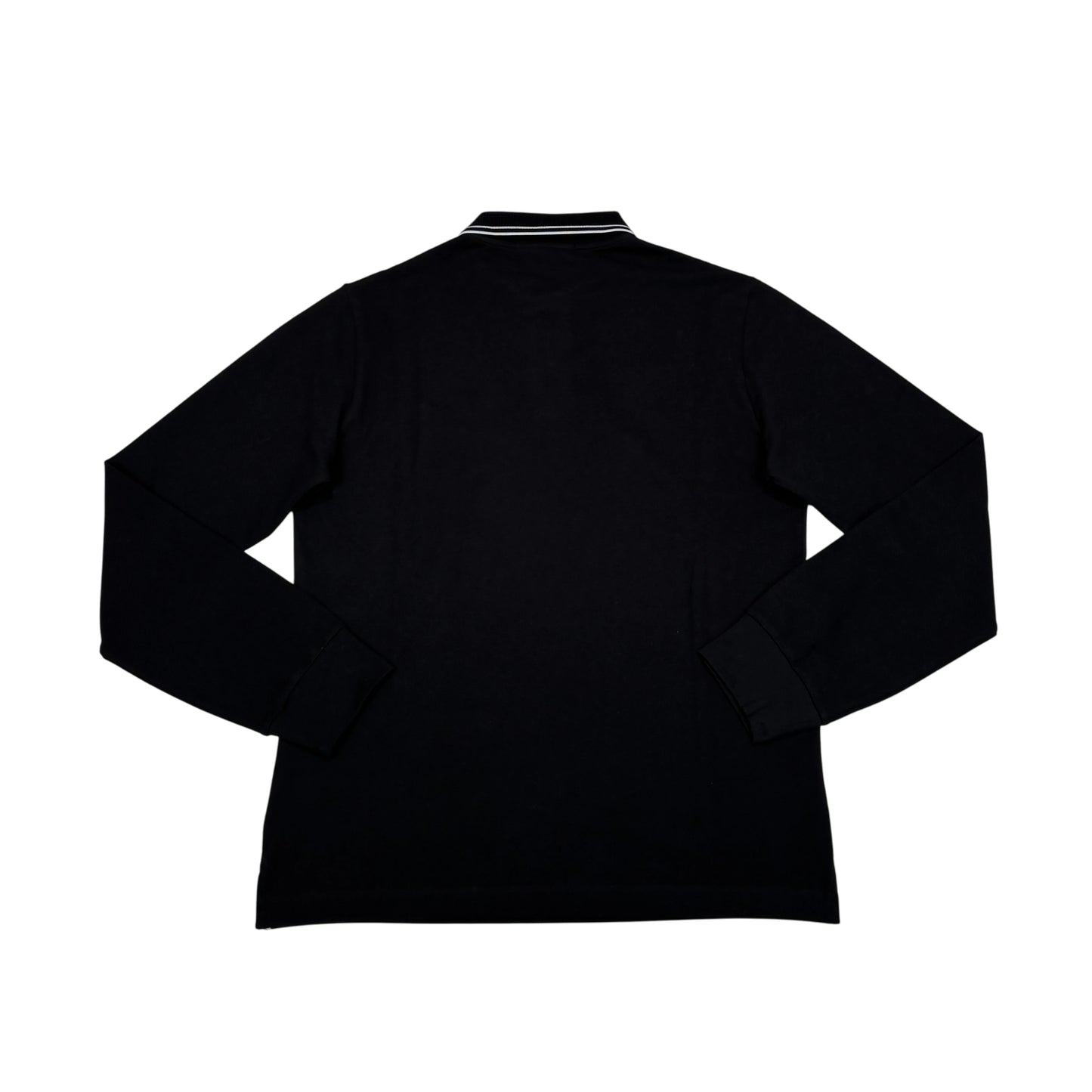 Stone Island Black Patch Logo Long Sleeve Polo Shirt