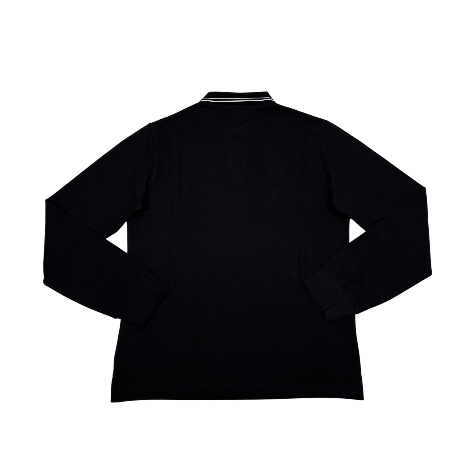 Stone Island Black Patch Logo Long Sleeve Polo Shirt