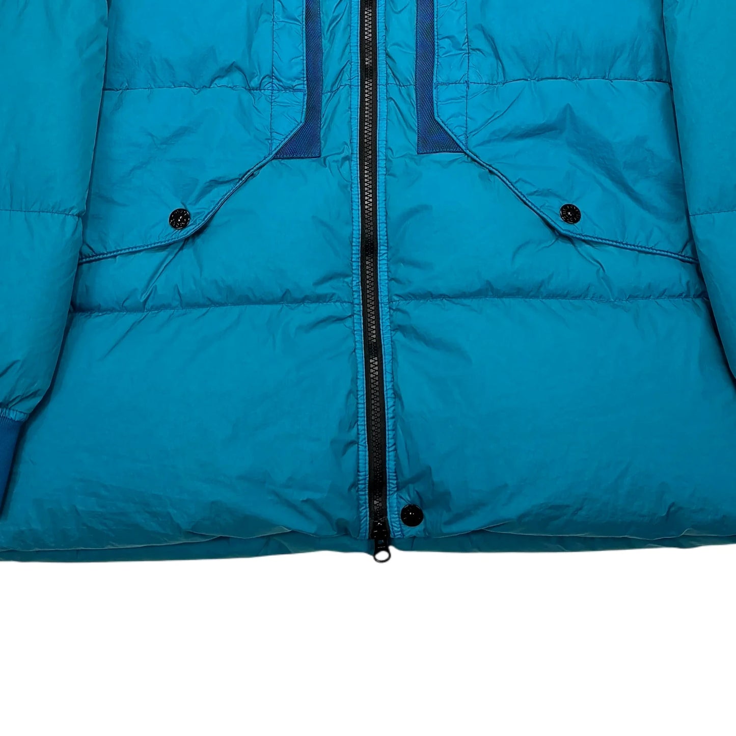 Stone Island Blue Garment Dyed Crinkle Reps R-NY Down Jacket