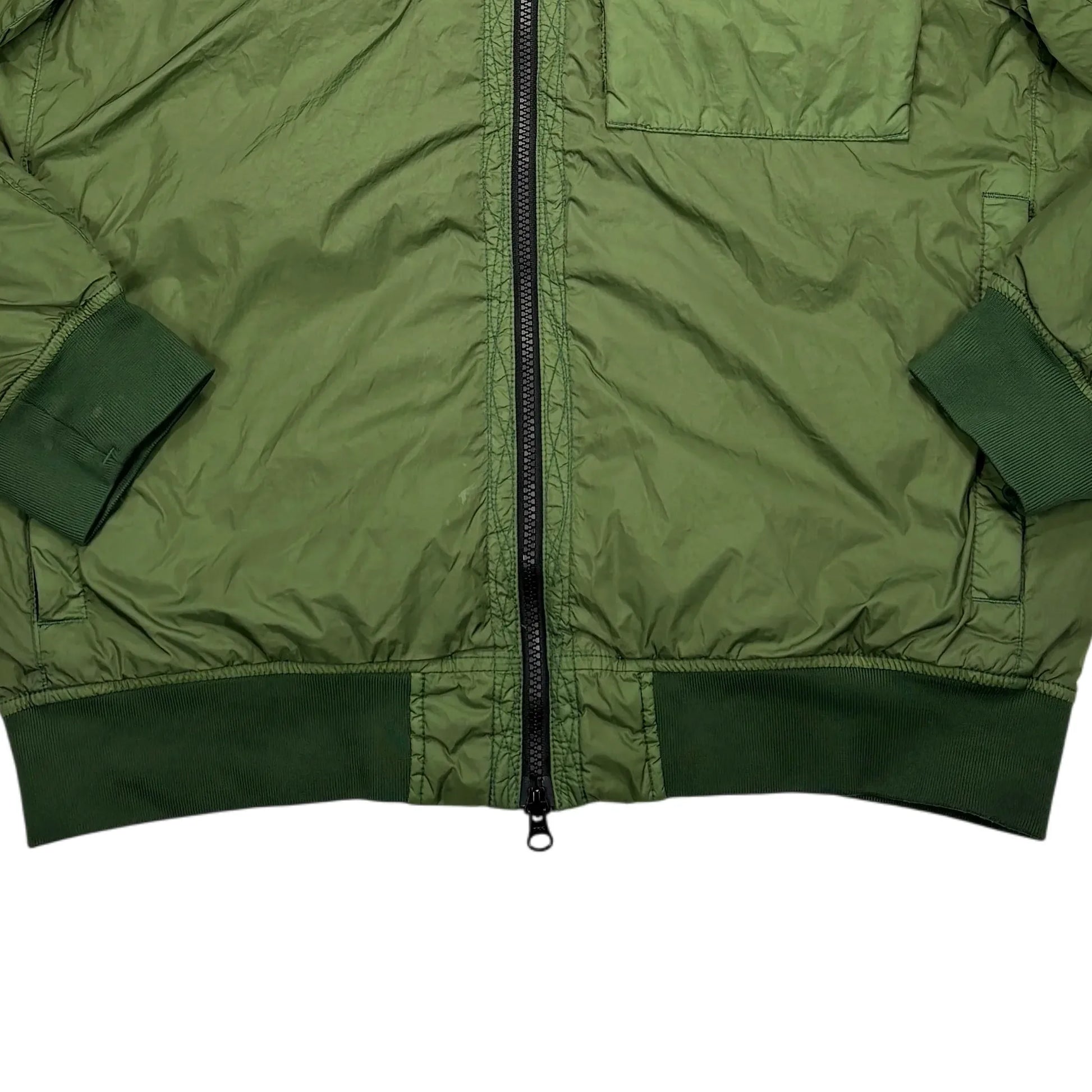 Stone Island Green Garment Dyed Crinkle Reps R-NY with Primaloft-TC Hooded Jacket