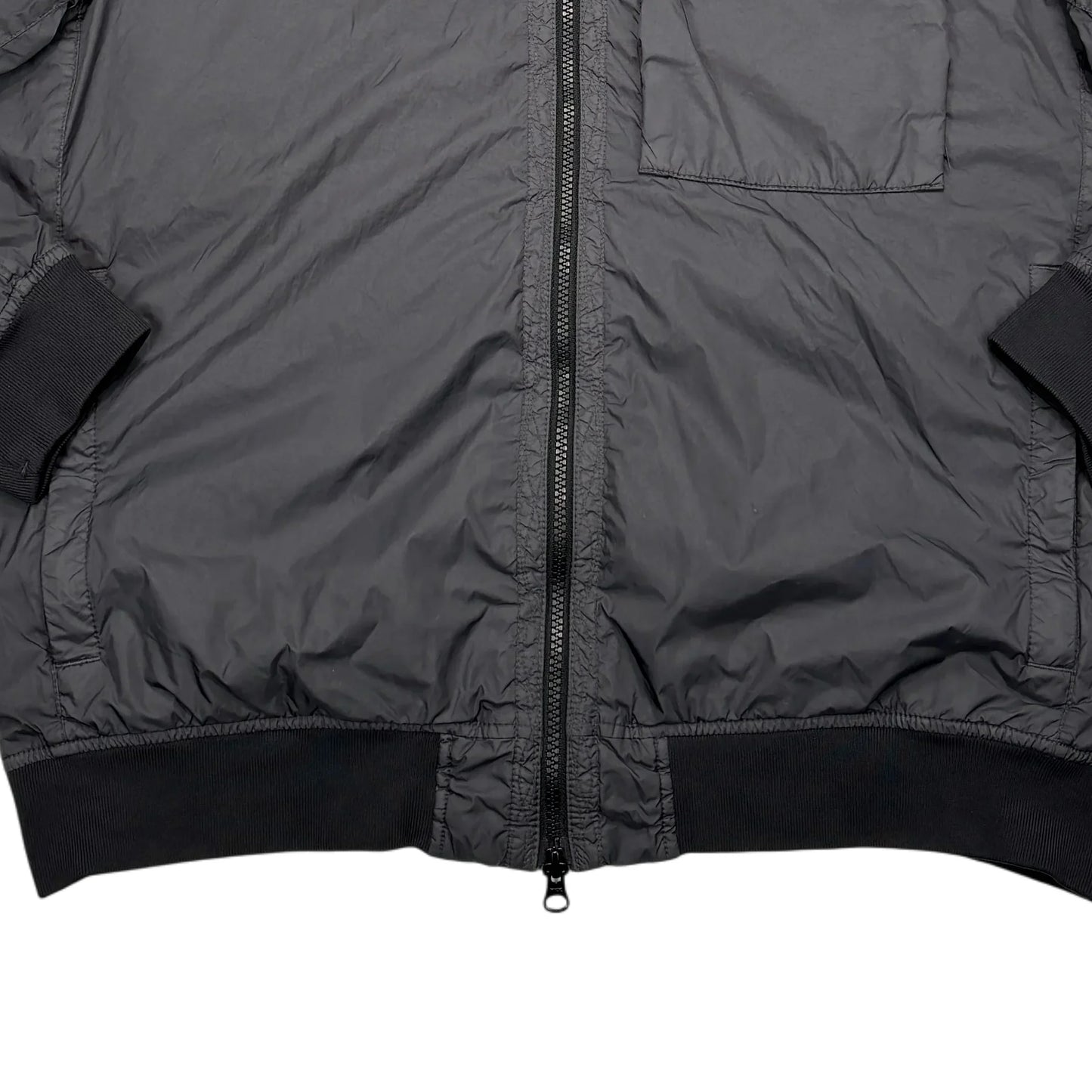 Stone Island Gray Garment Dyed Crinkle Reps R-NY with Primaloft-TC Hooded Jacket