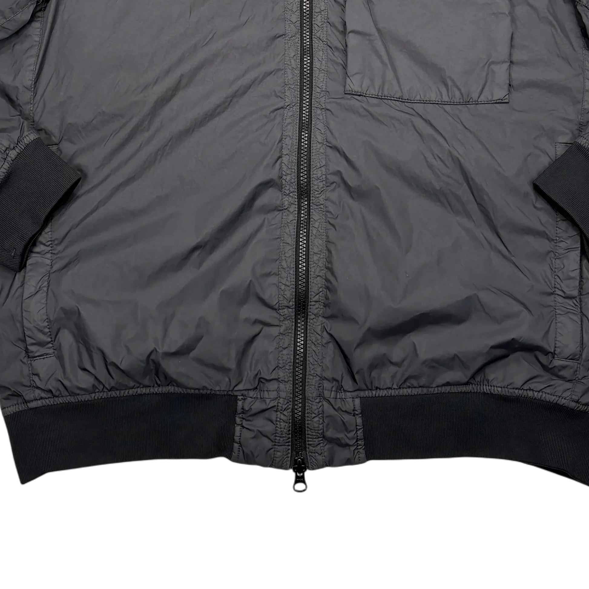 Stone Island Gray Garment Dyed Crinkle Reps R-NY with Primaloft-TC Hooded Jacket