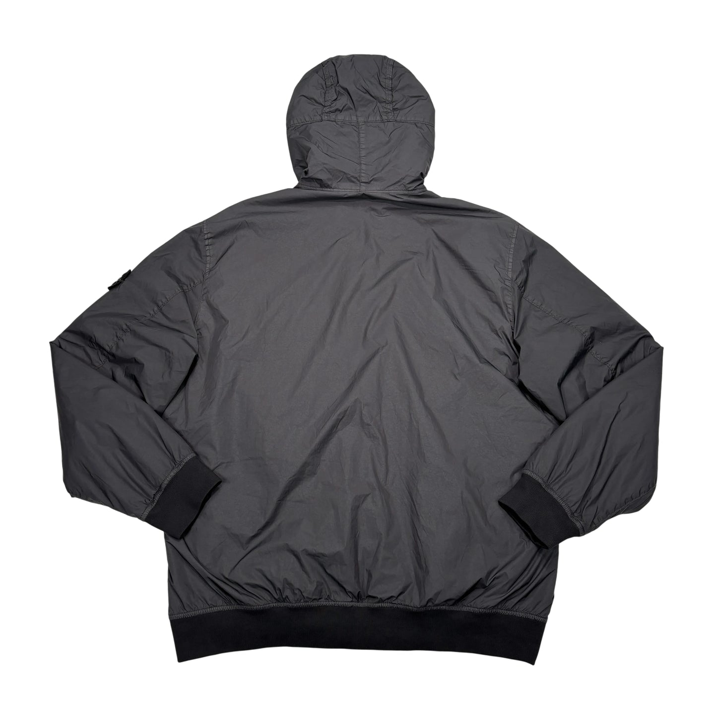 Stone Island Gray Garment Dyed Crinkle Reps R-NY with Primaloft-TC Hooded Jacket