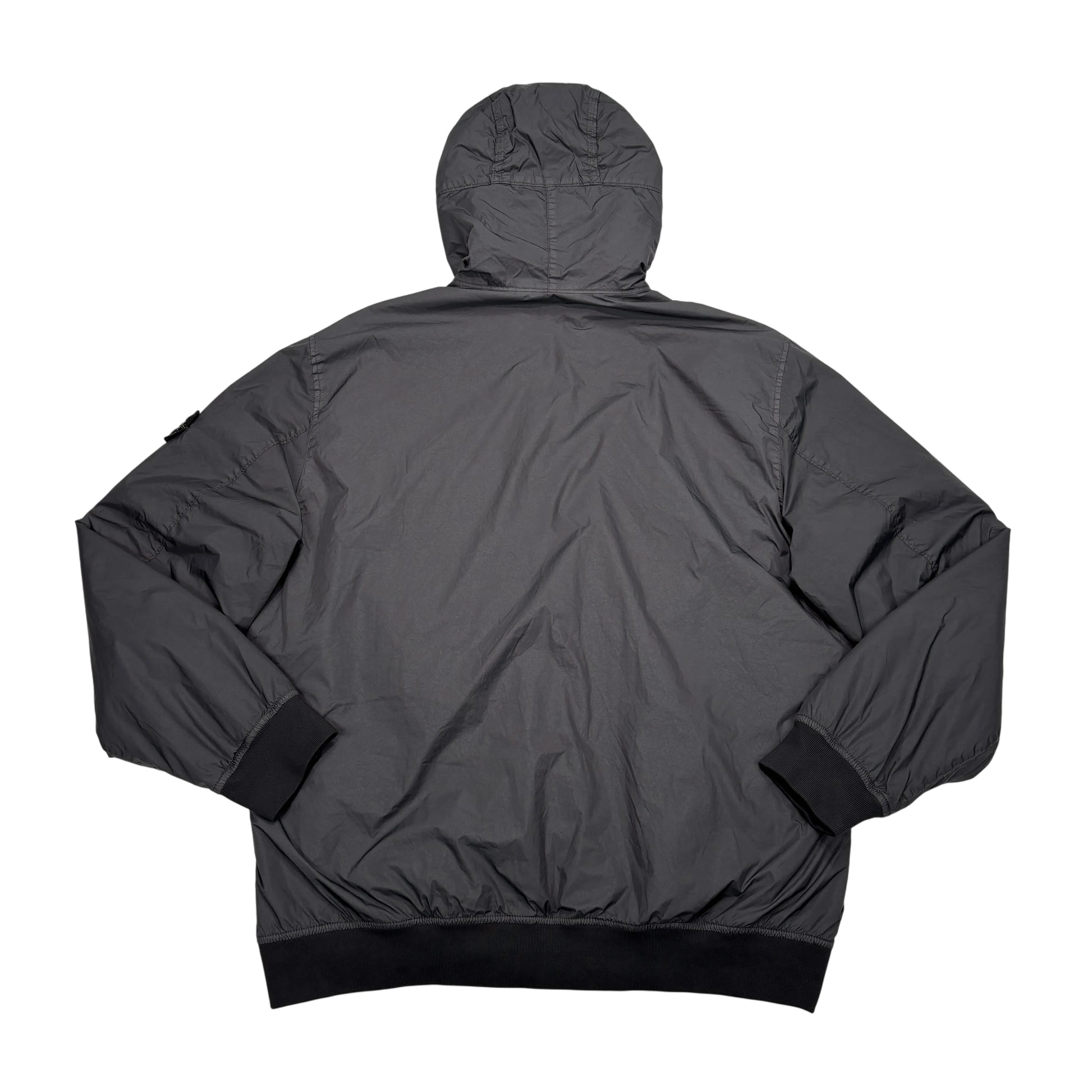 Stone Island Gray Garment Dyed Crinkle Reps R-NY with Primaloft-TC Hooded Jacket
