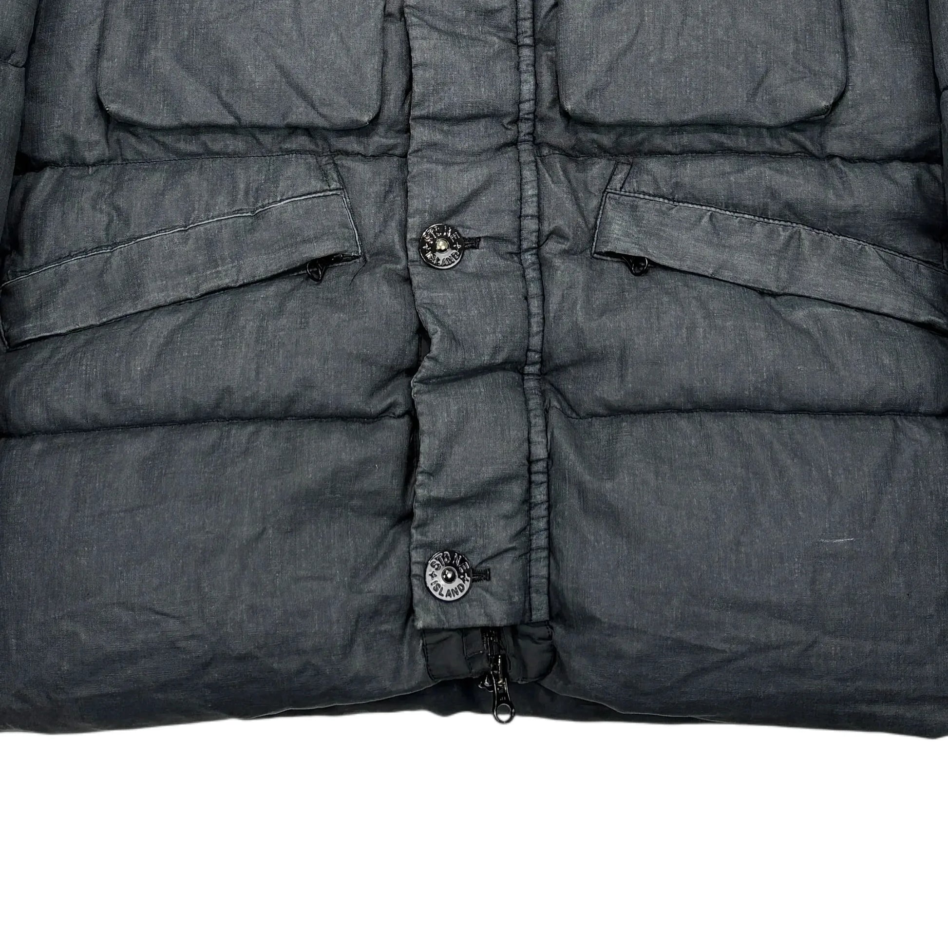 Stone Island Gray Lino Resinato Down-TC Puffer Jacket