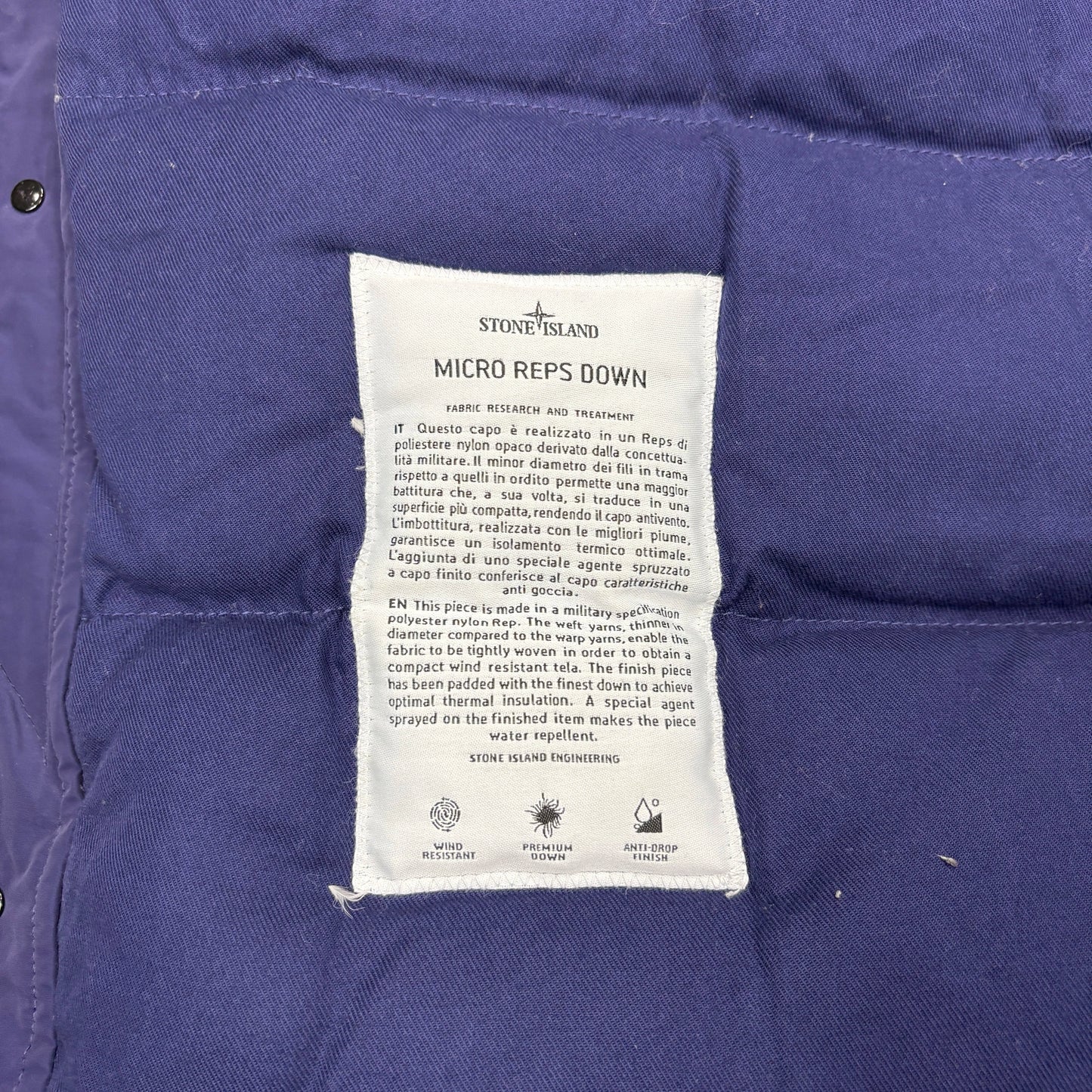 Stone Island Navy Micro Reps Down Parka Jacket