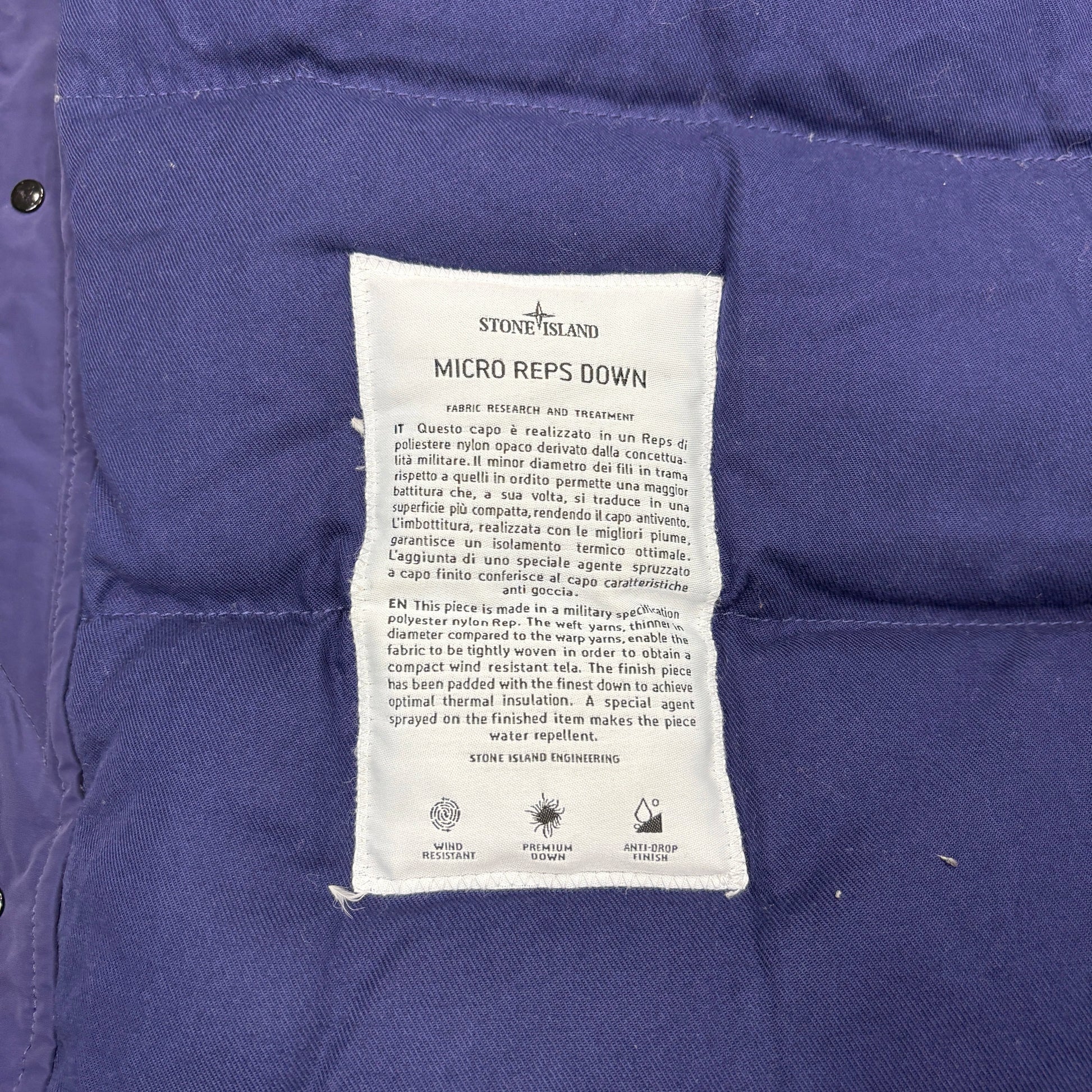 Stone Island Navy Micro Reps Down Parka Jacket