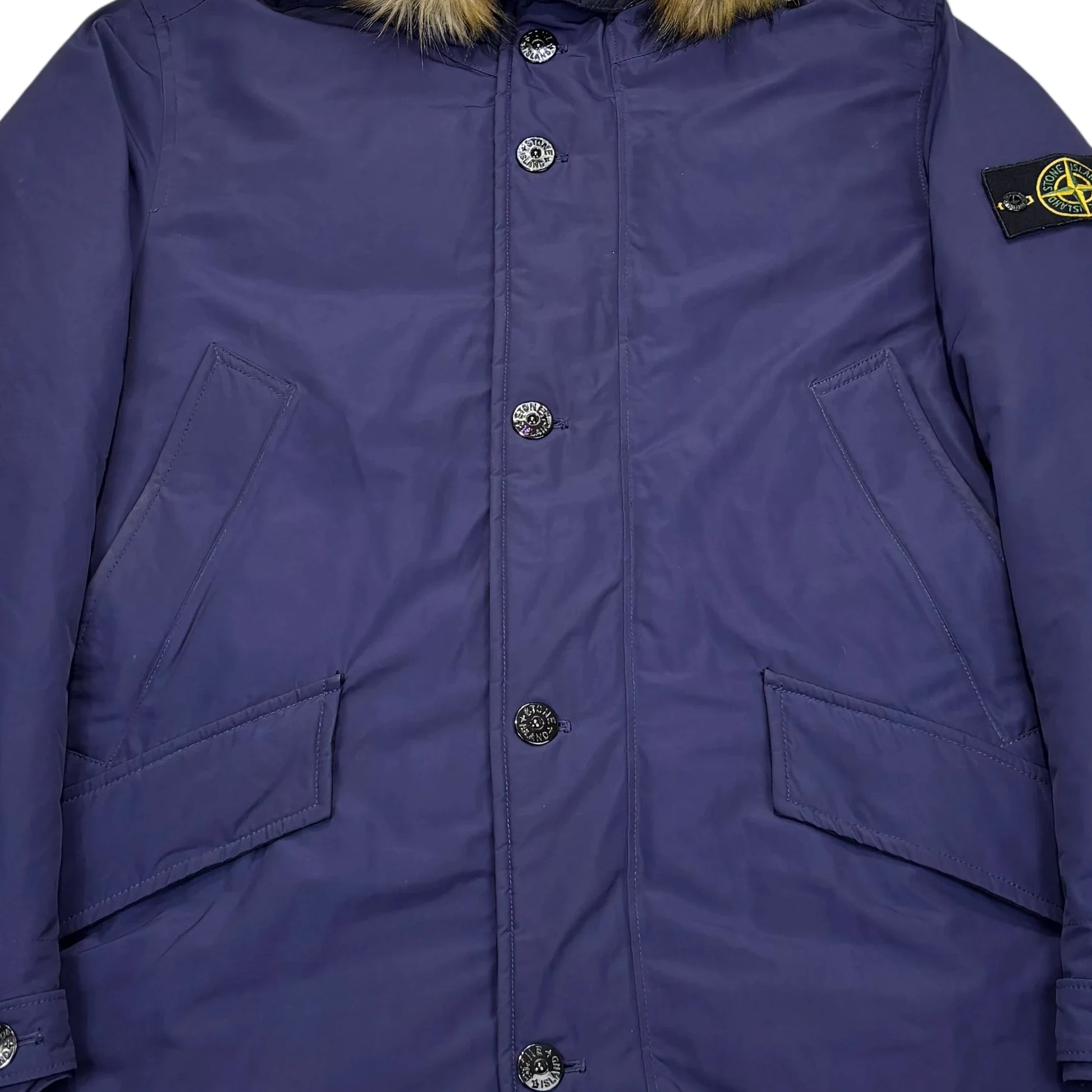 Stone Island Navy Micro Reps Down Parka Jacket