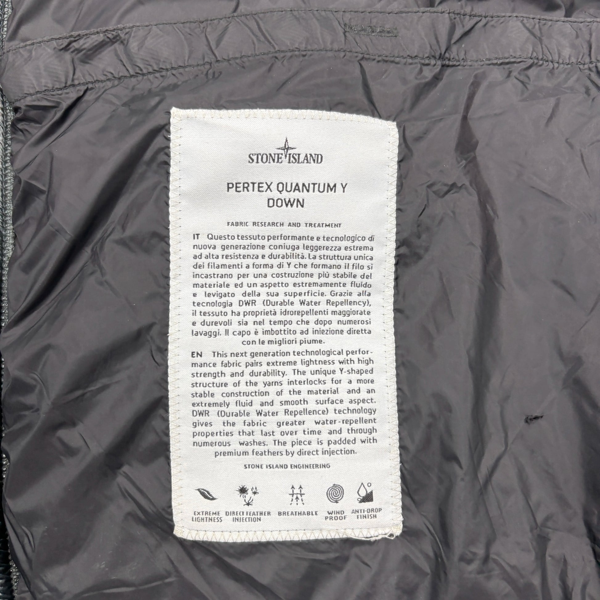 Stone Island Black Pertex Quantum Y Down Puffer Jacket