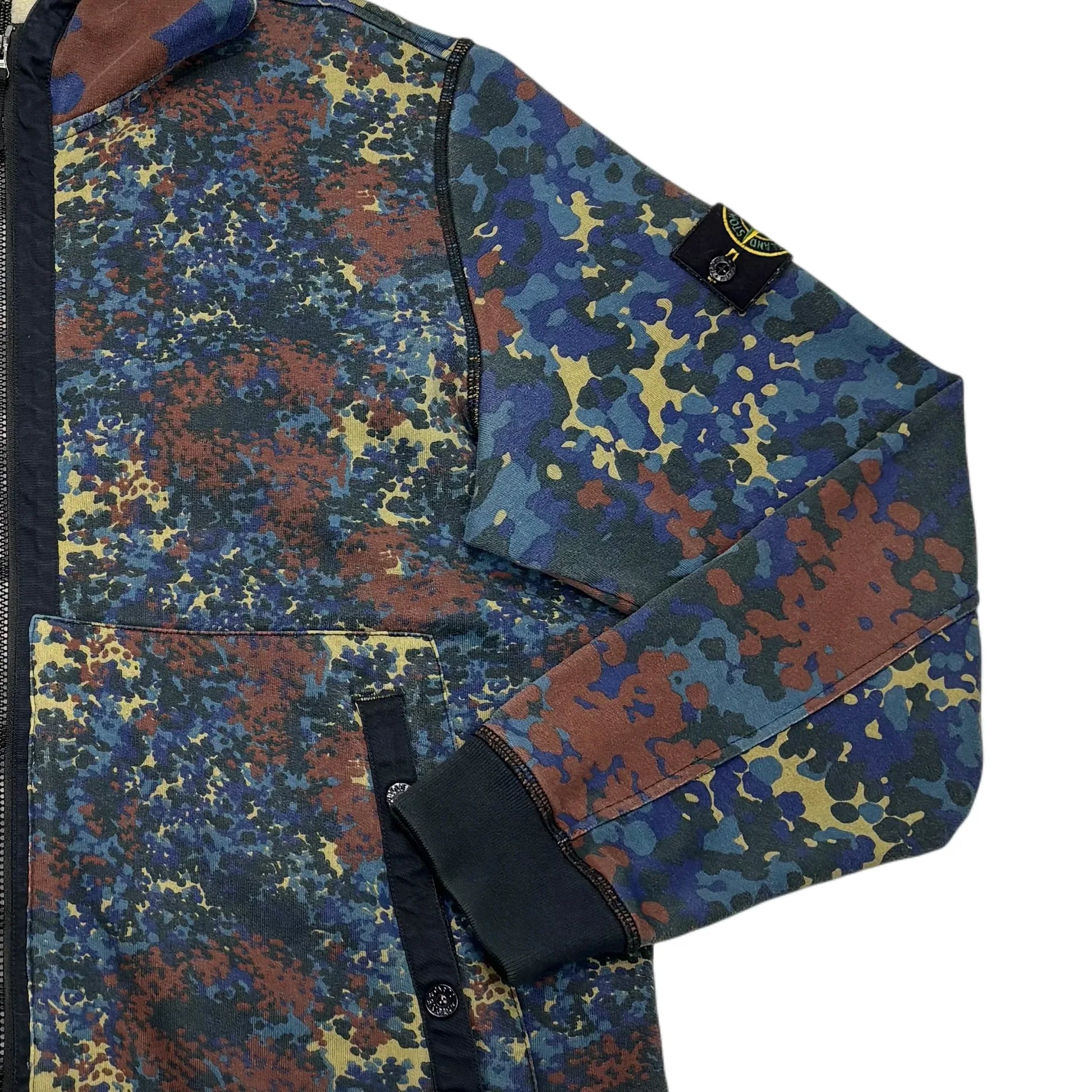 Stone Island Blue Camo Full Zip Hoodie