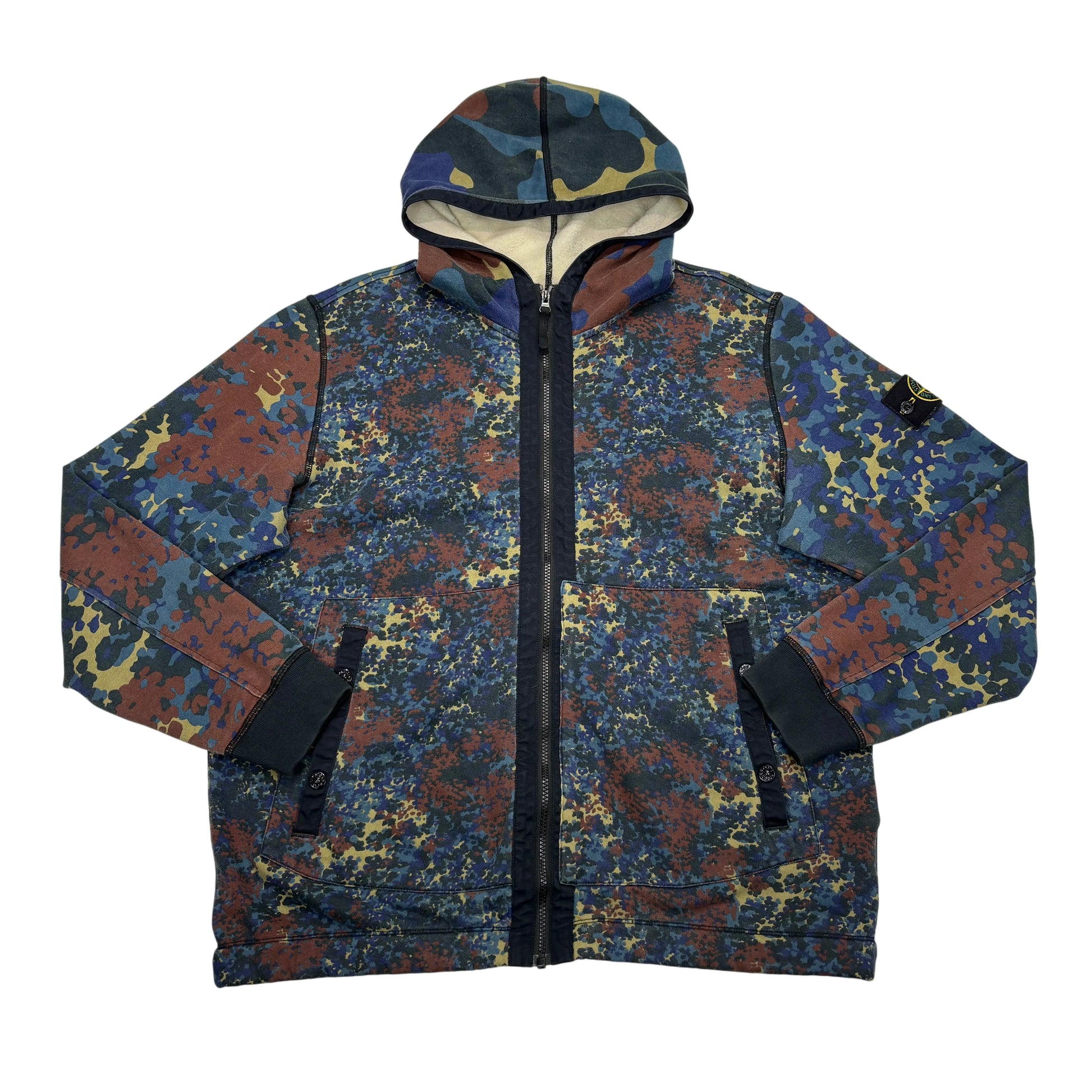 Stone Island Blue Camo Full Zip Hoodie