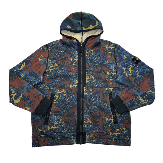 Stone Island Blue Camo Full Zip Hoodie
